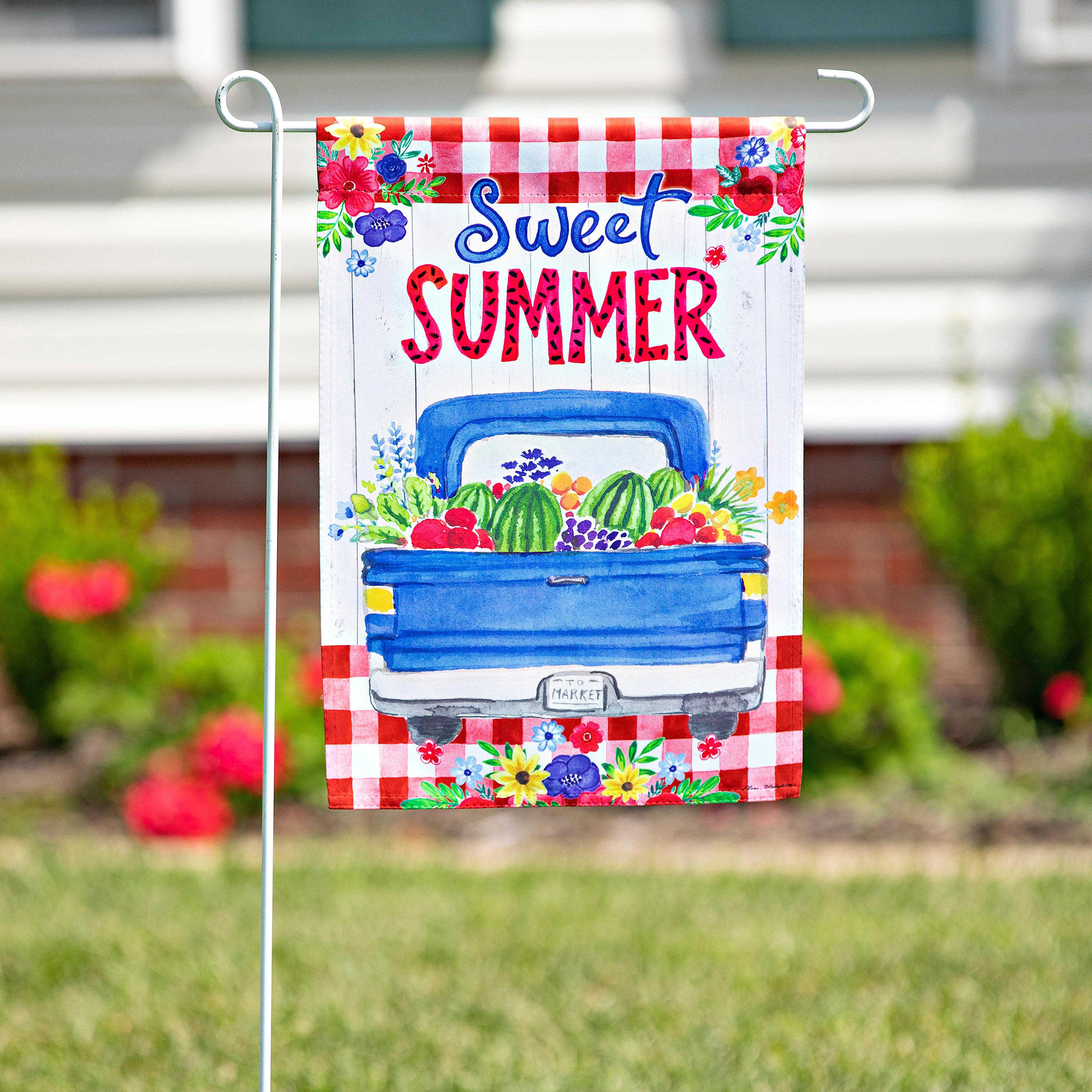 Sweet Summer Truck Garden Suede Flag - Sports Collectibles, Sports Memorabilia, Sports Fan Shop, Sports Gifts