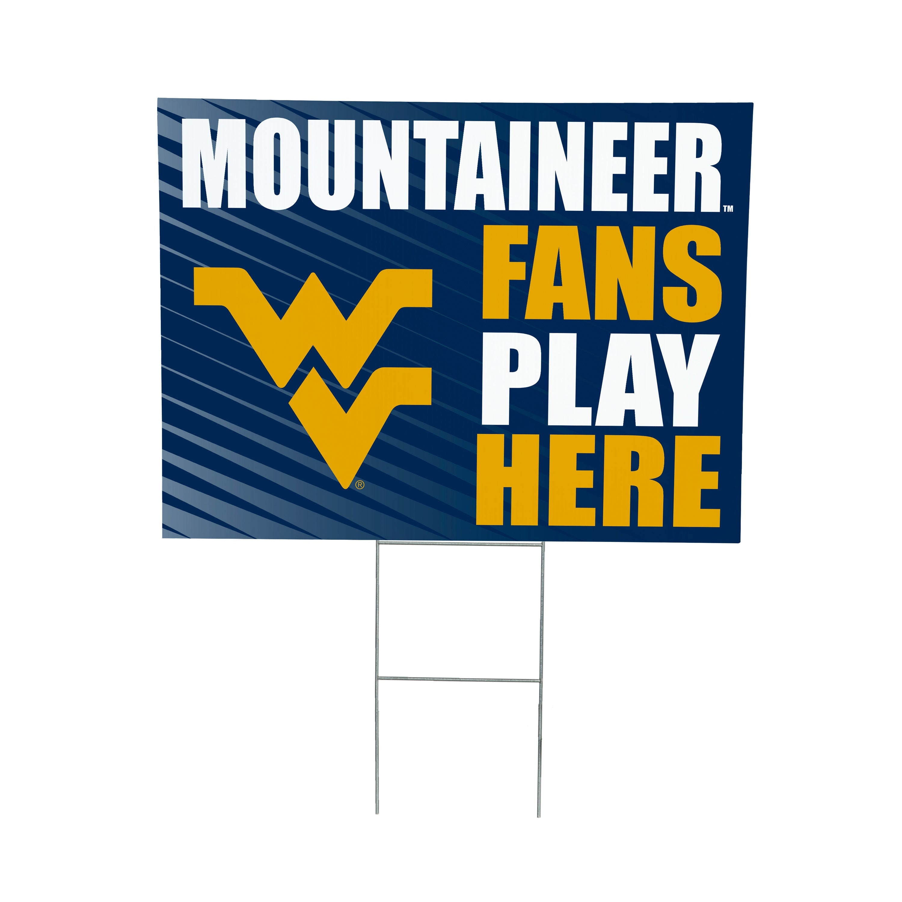 West Virginia University Coroplast Yard Sign "Fans Play Here" - Sports Collectibles, Sports Memorabilia, Sports Fan Shop, Sports Gifts