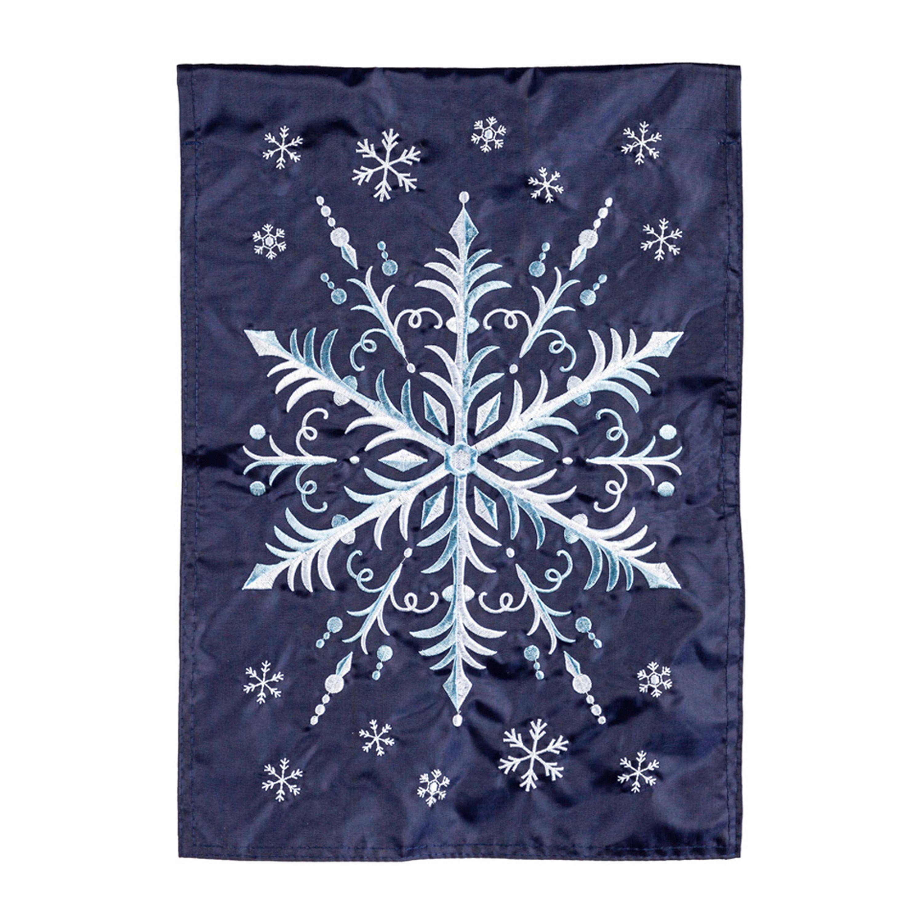 Snowflake Applique House Flag - Sports Collectibles, Sports Memorabilia, Sports Fan Shop, Sports Gifts