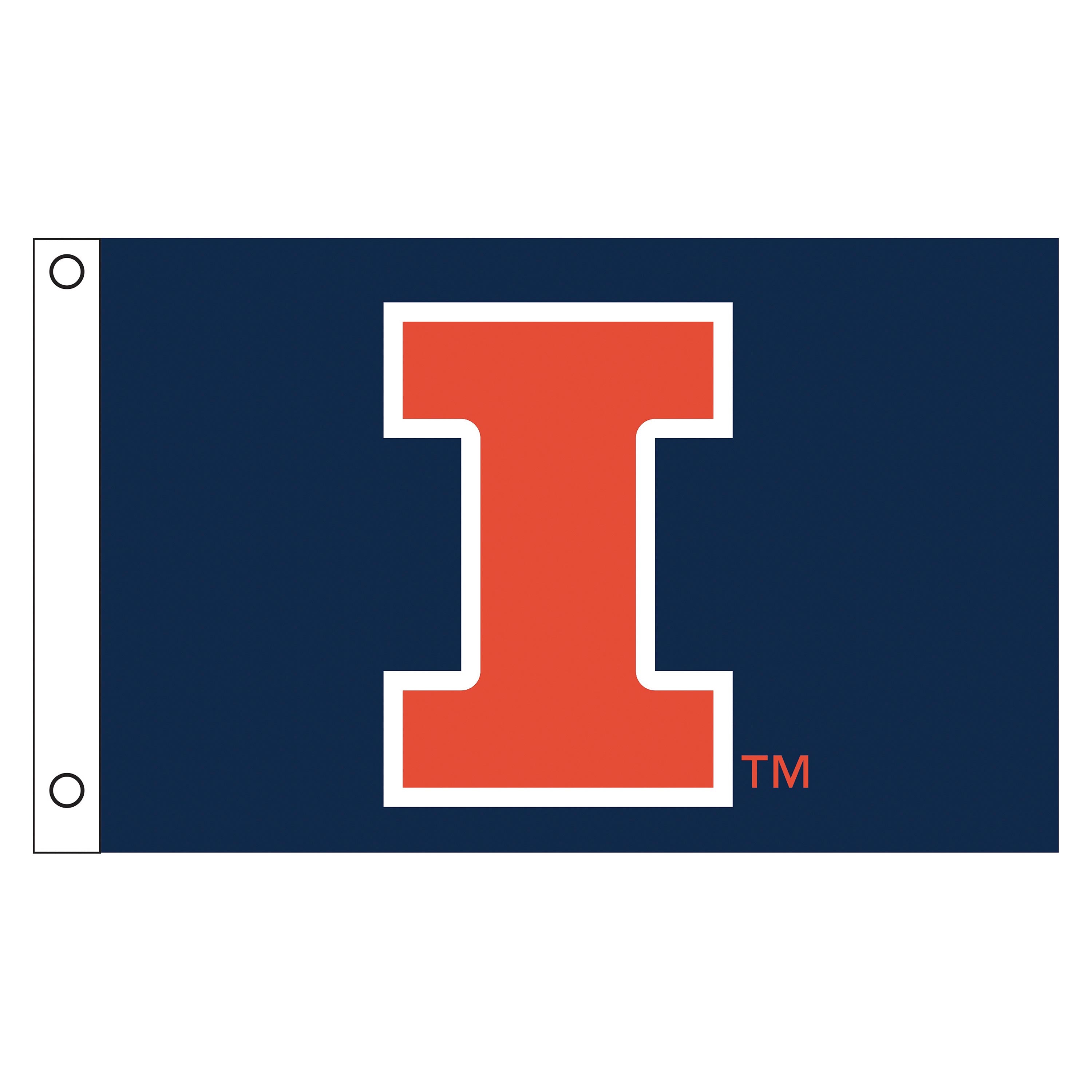 University of Illinois Single Sided Flag w/ 2 Grommets, 3'x5' - Sports Gifts, Sports Memorabilia, Sports Collectibles, Fan Shop
