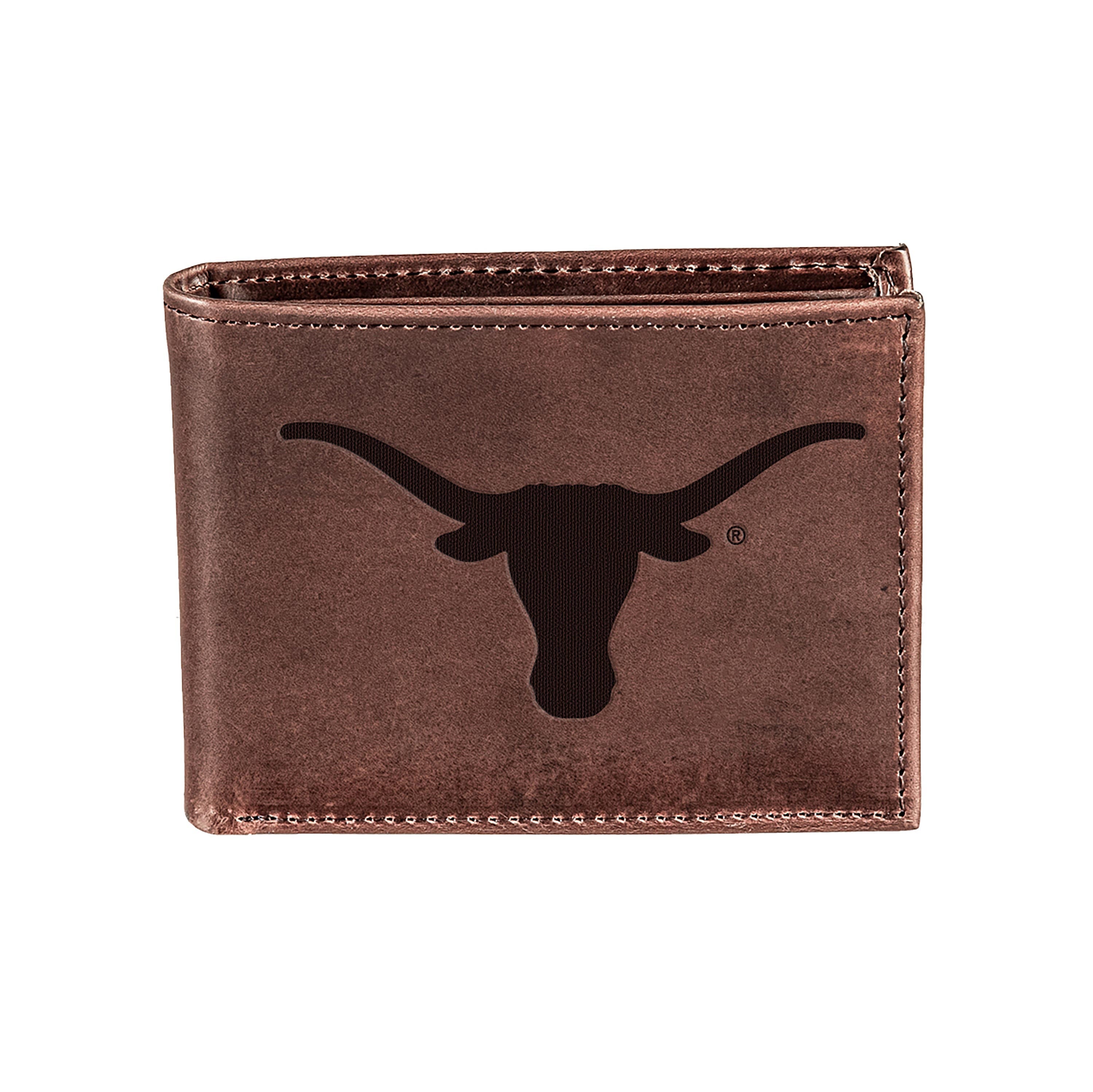 University of Texas, Bi-Fold Wallet, Brown, CH, 100% Genuine Leather - Sports Collectibles, Sports Memorabilia, Sports Fan Shop, Sports Gifts