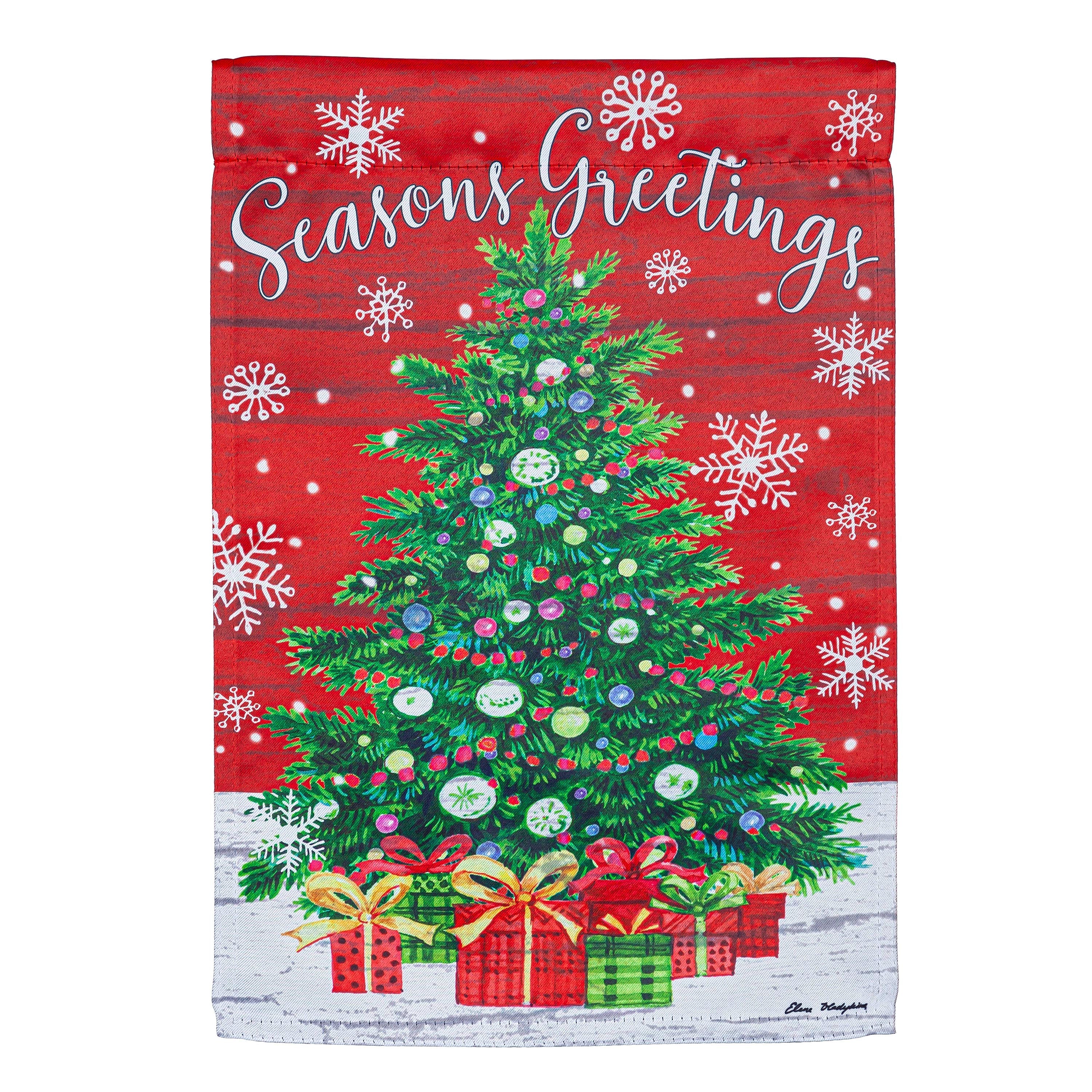Seasons Greeting Trees Suede Garden Flag - Sports Collectibles, Sports Memorabilia, Sports Fan Shop, Sports Gifts