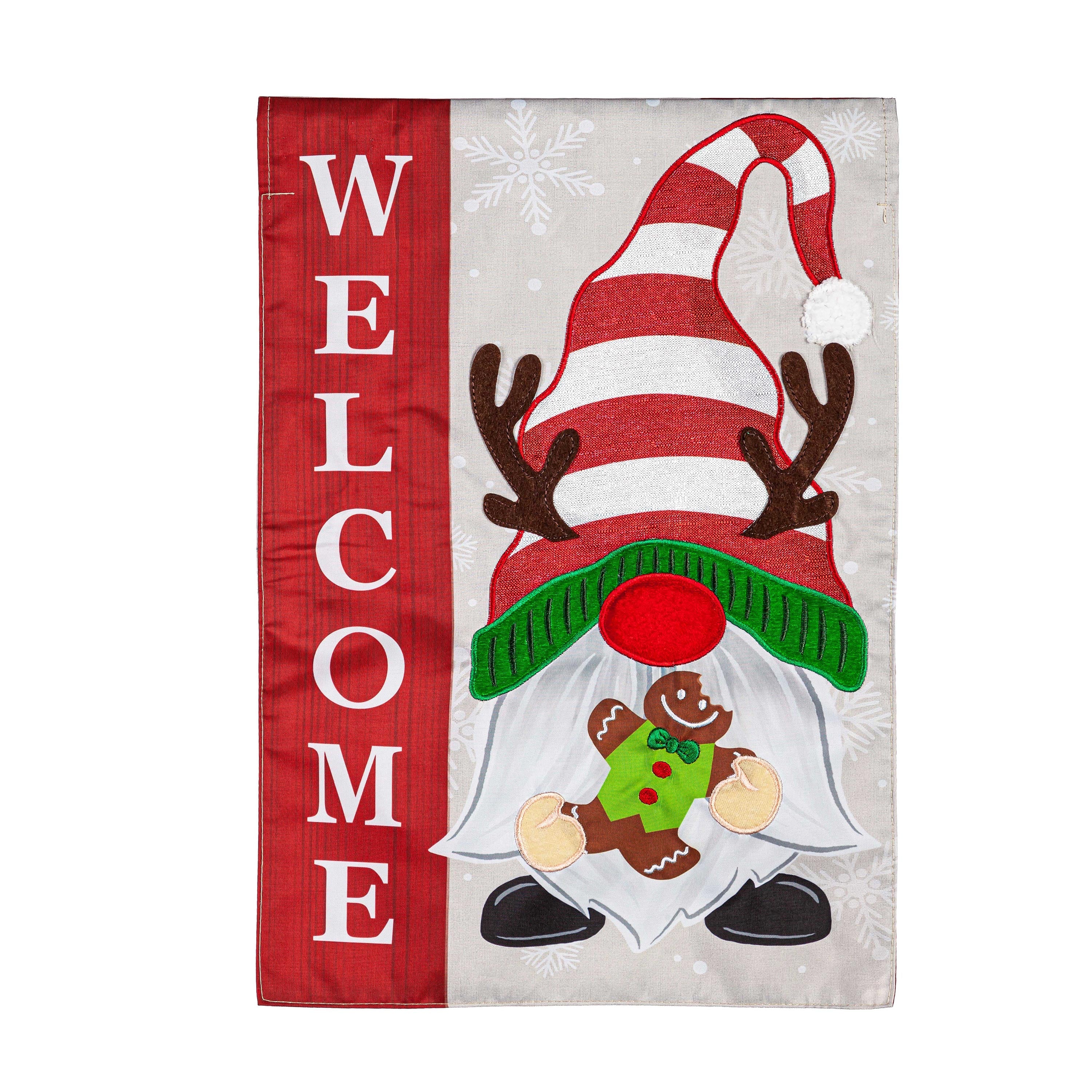 Holiday Gnome Applique Garden Flag - Sports Collectibles, Sports Memorabilia, Sports Fan Shop, Sports Gifts