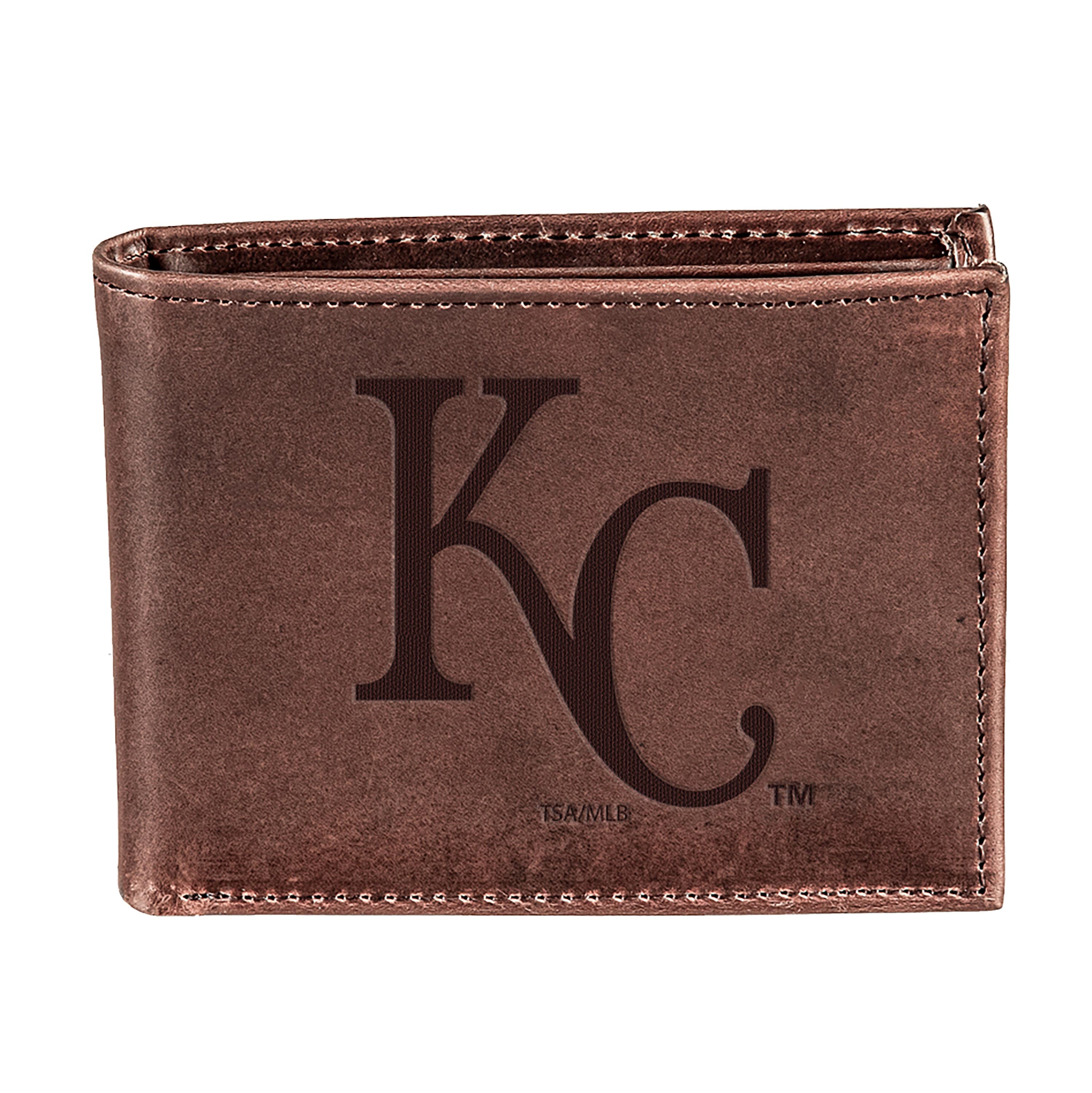 Kansas City Royals Bi-Fold Wallet Brown 100% Genuine Leather - Sports Gifts, Sports Memorabilia, Sports Collectibles, Fan Shop