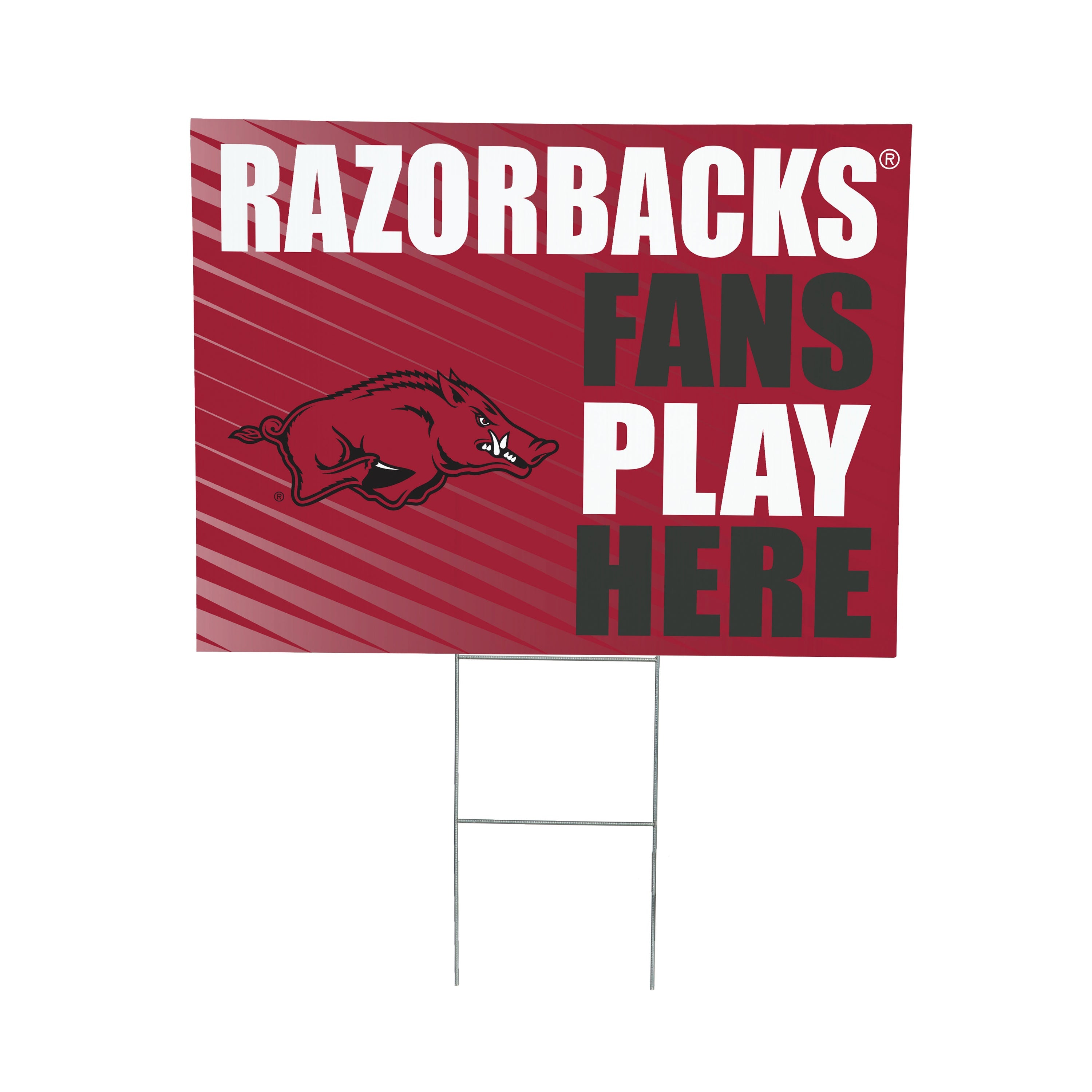 University of Arkansas Coroplast Yard Sign "Fans Play Here" - Sports Collectibles, Sports Memorabilia, Sports Fan Shop, Sports Gifts