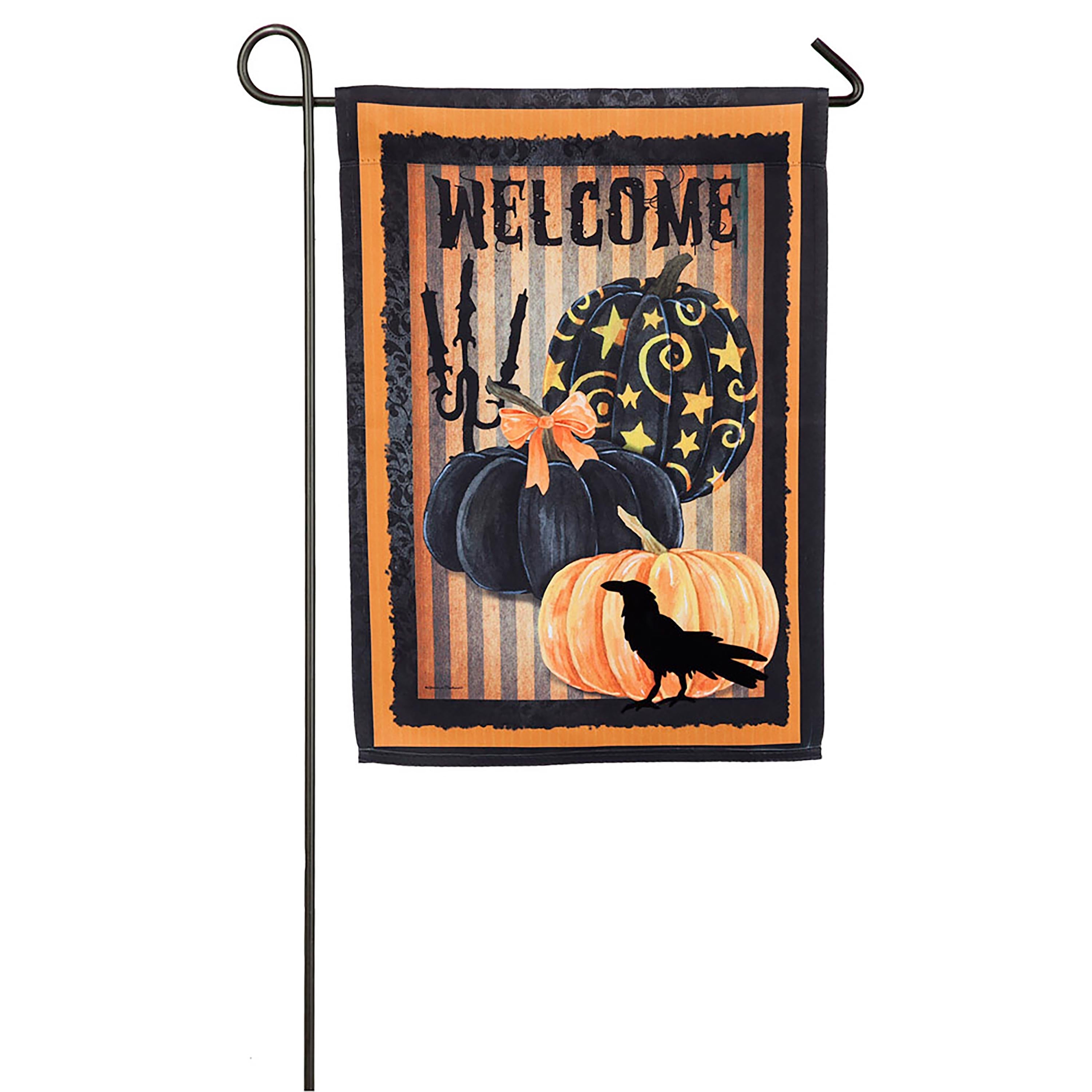 Welcome Halloween Pumpkins Garden Suede Flag - Sports Collectibles, Sports Memorabilia, Sports Fan Shop, Sports Gifts