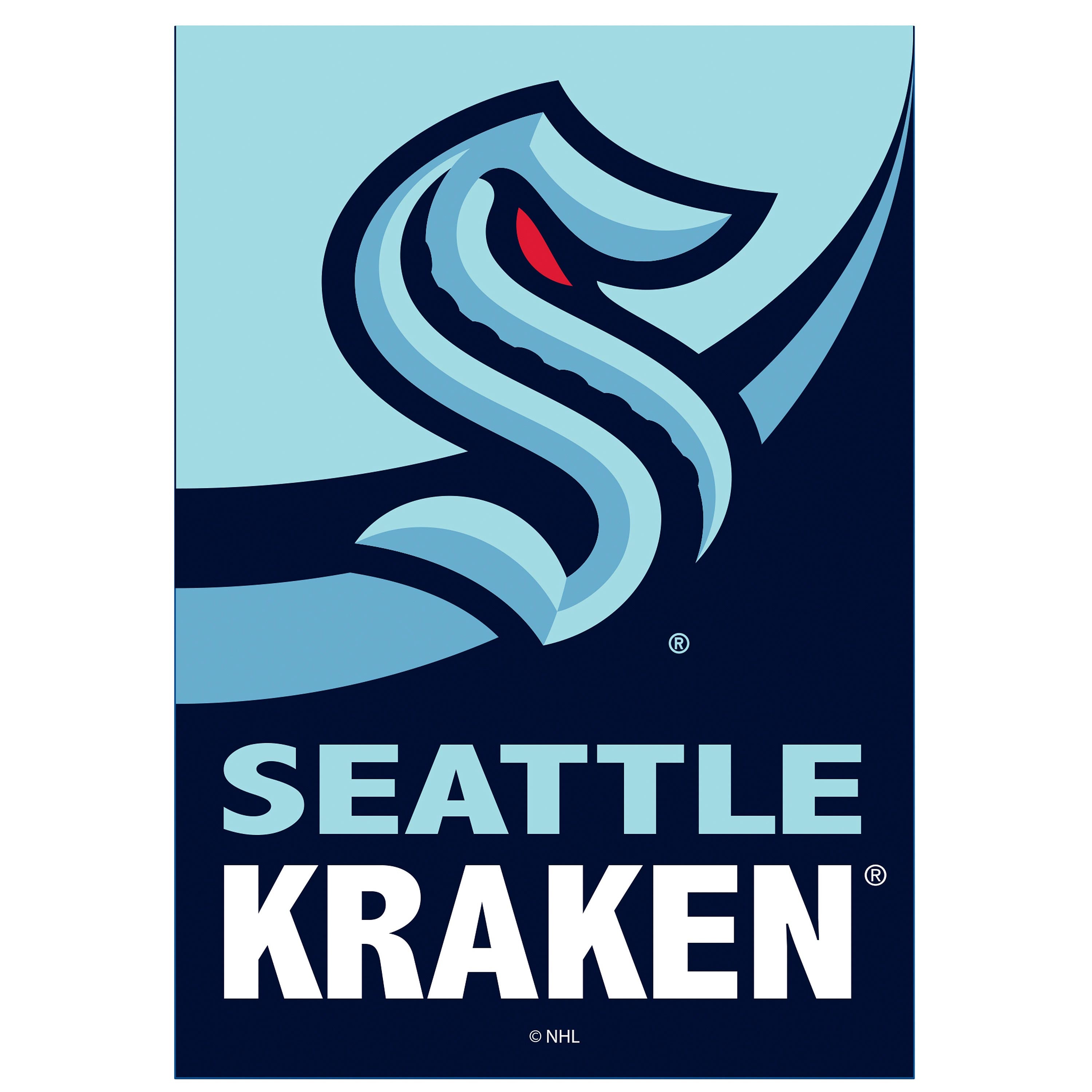 Seattle Kraken Burlap Flag House Size - Sports Collectibles, Sports Memorabilia, Sports Fan Shop, Sports Gifts