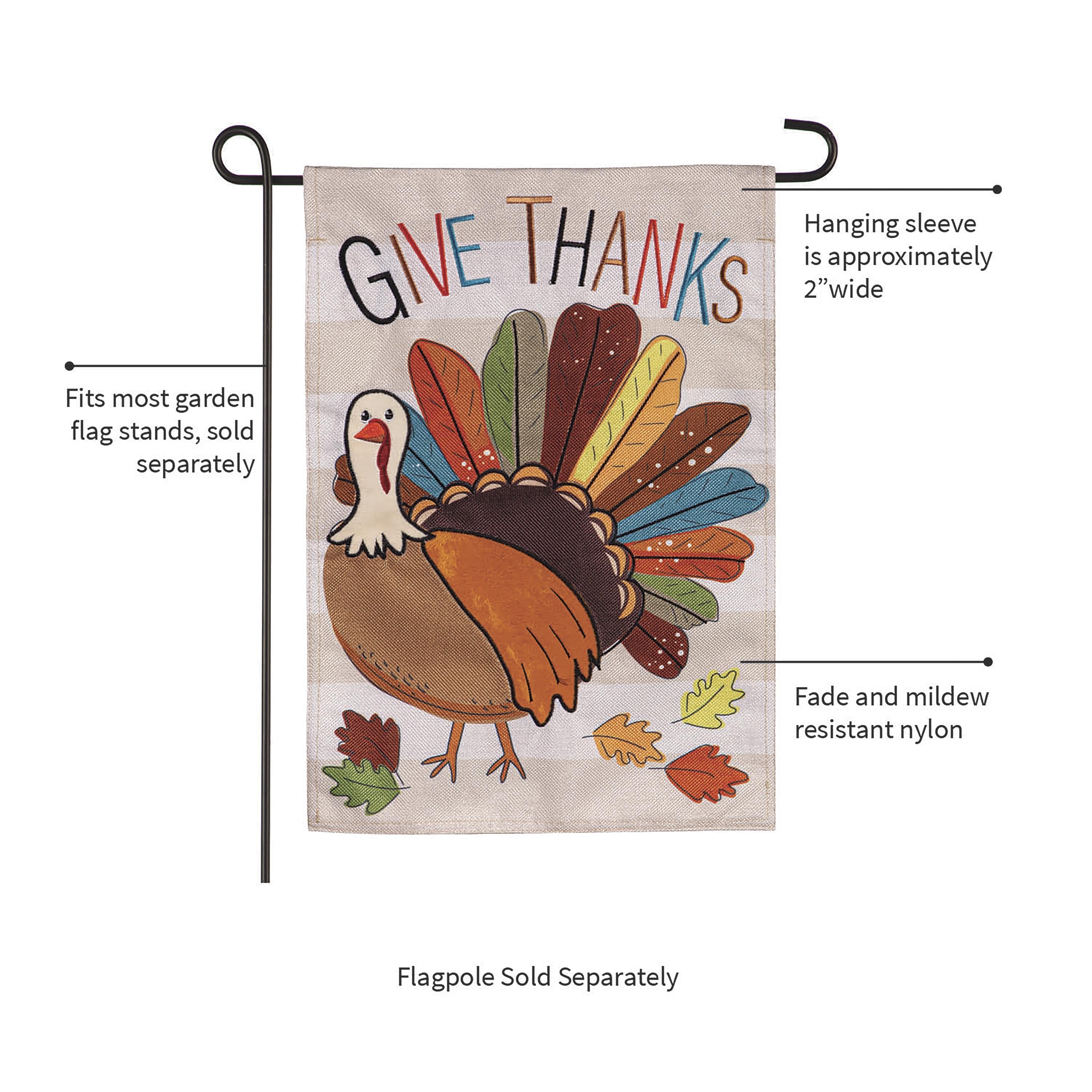 Tom Turkey Thanksgiving Burlap Garden Flag - Sports Collectibles, Sports Memorabilia, Sports Fan Shop, Sports Gifts