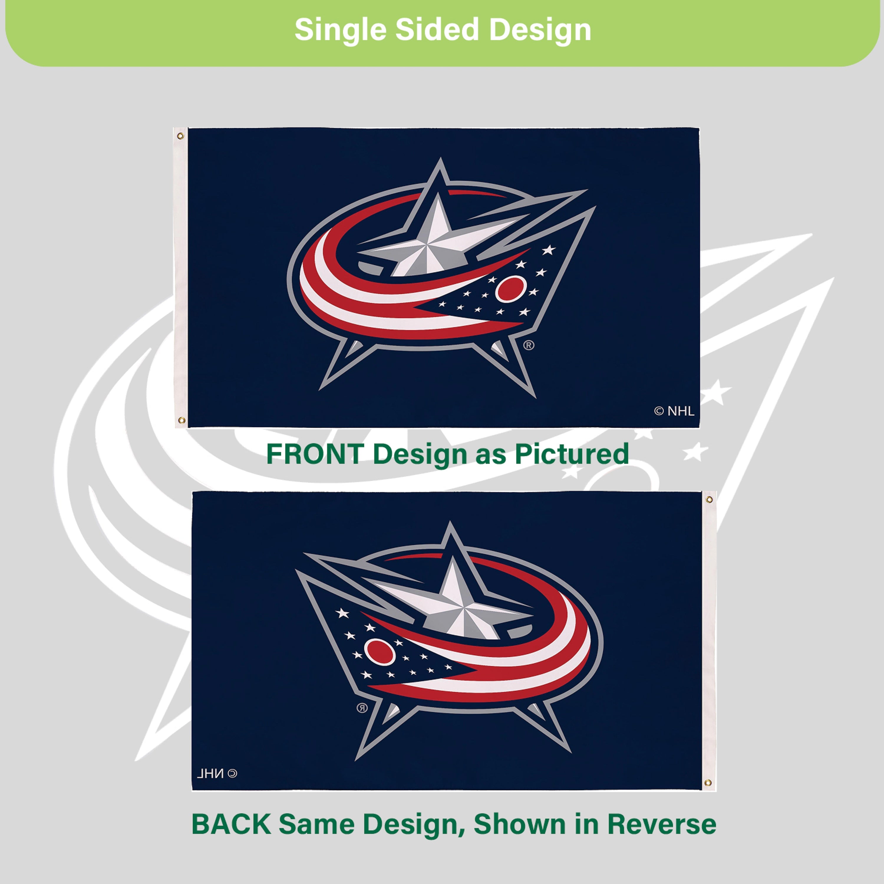 3'x5' Single Sided Flag w/ 2 Grommets, Columbus Blue Jackets - Sports Gifts, Sports Memorabilia, Sports Collectibles, Fan Shop