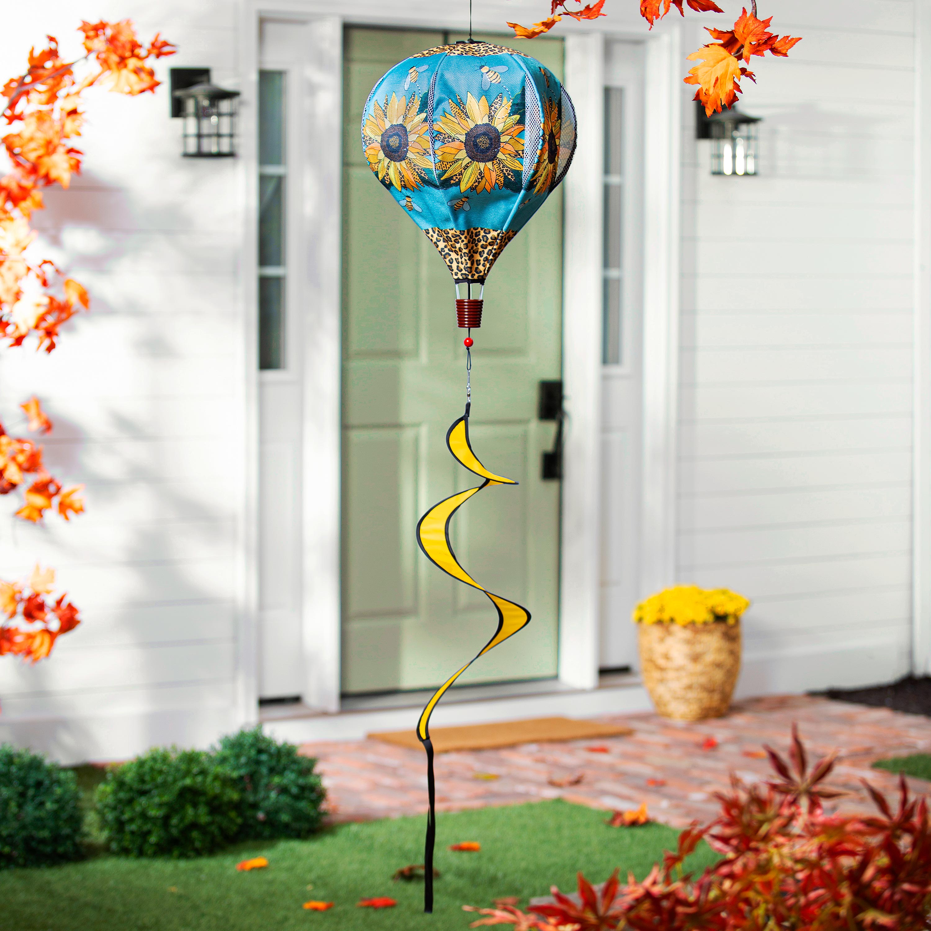 Welcome Friends Leopard Sunflower Burlap Balloon Spinner - Sports Gifts, Sports Memorabilia, Sports Collectibles, Fan Shop