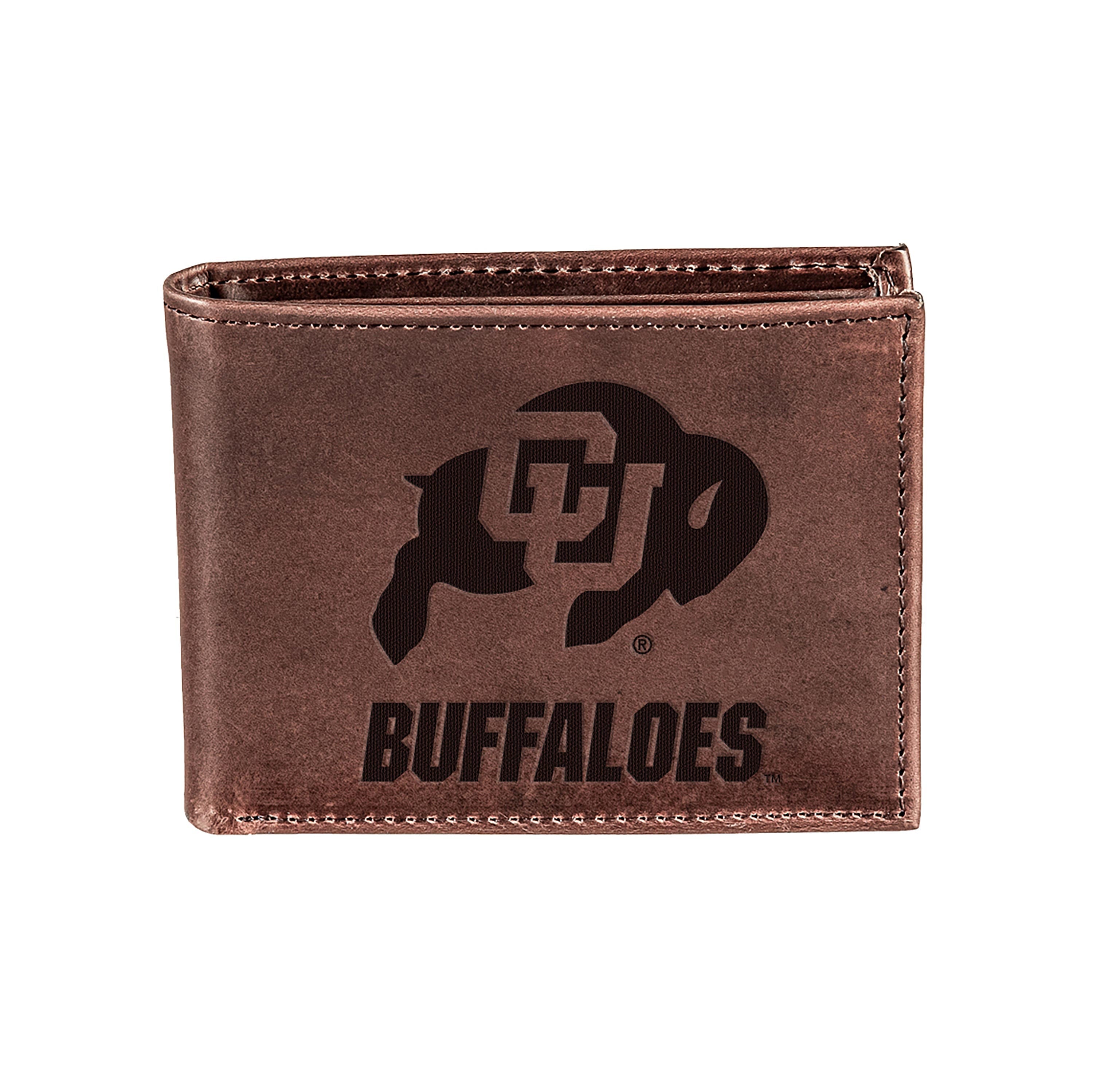 University of Colorado, Bi-Fold Wallet, Brown, CH, 100% Genuine Leather - Sports Collectibles, Sports Memorabilia, Sports Fan Shop, Sports Gifts