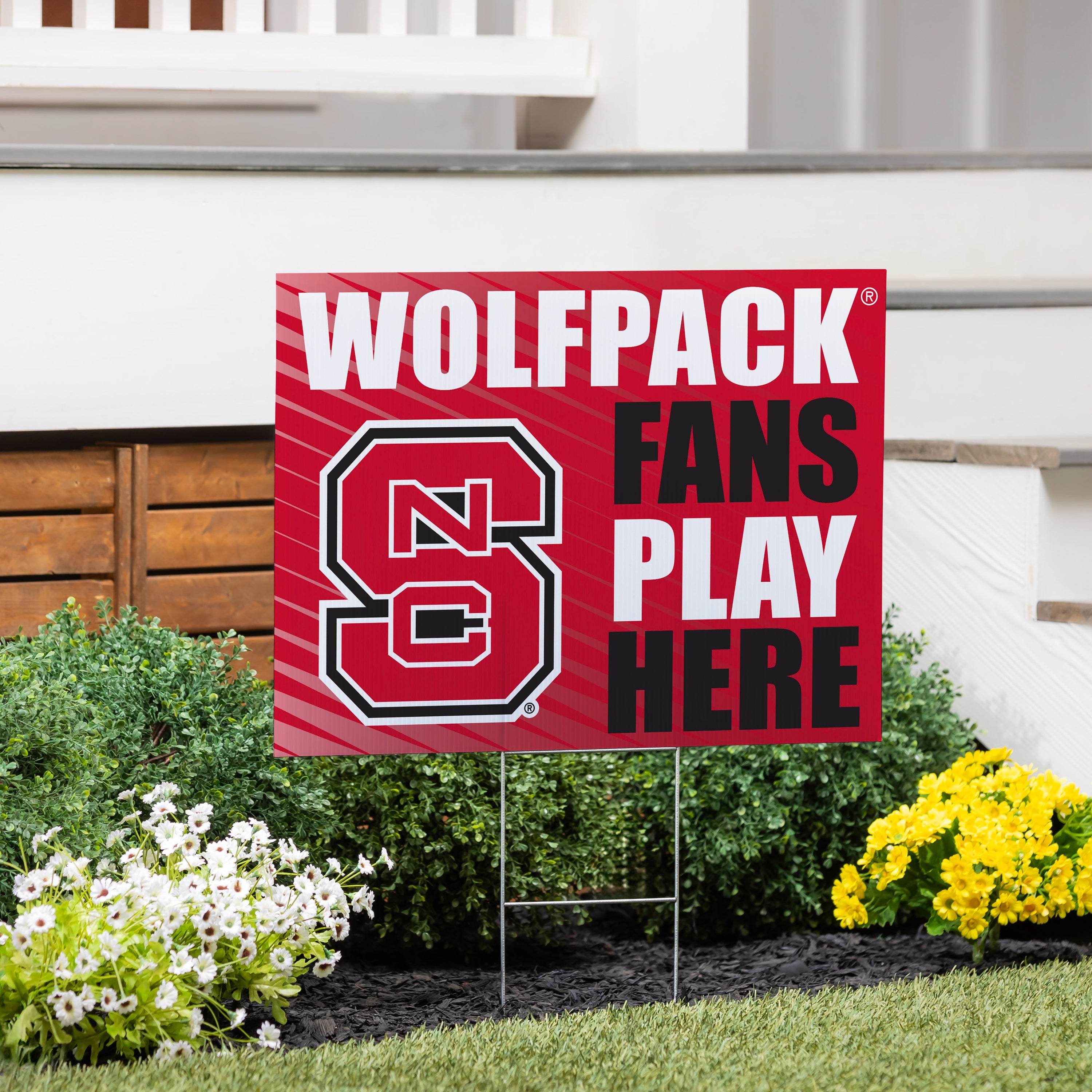 North Carolina State University Coroplast Yard Sign "Fans Play Here" - Sports Collectibles, Sports Memorabilia, Sports Fan Shop, Sports Gifts