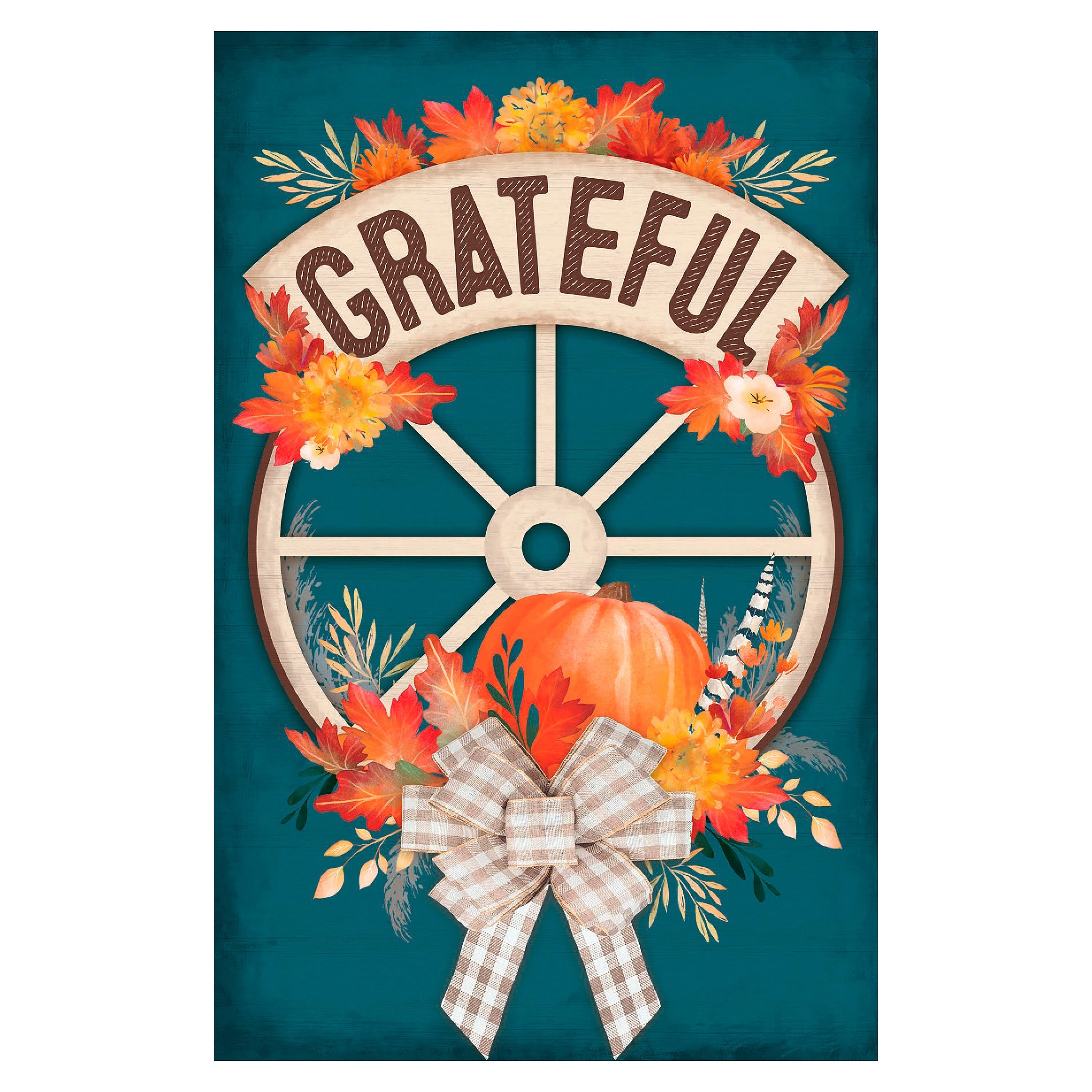Grateful Fall Wheel Garden Linen Flag - Sports Collectibles, Sports Memorabilia, Sports Fan Shop, Sports Gifts