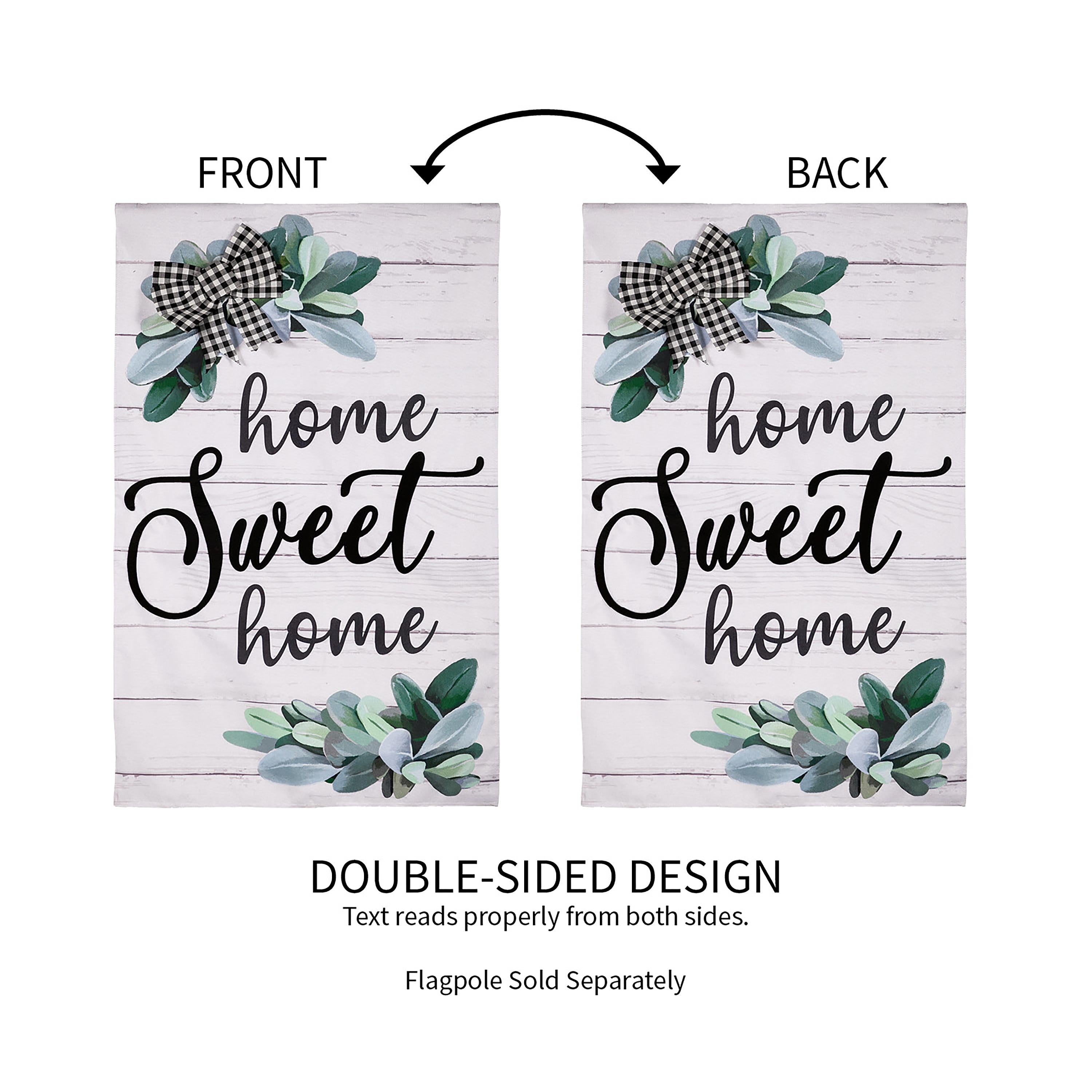 Home Sweet Home Eucalyptus House Burlap Flag - Sports Collectibles, Sports Memorabilia, Sports Fan Shop, Sports Gifts