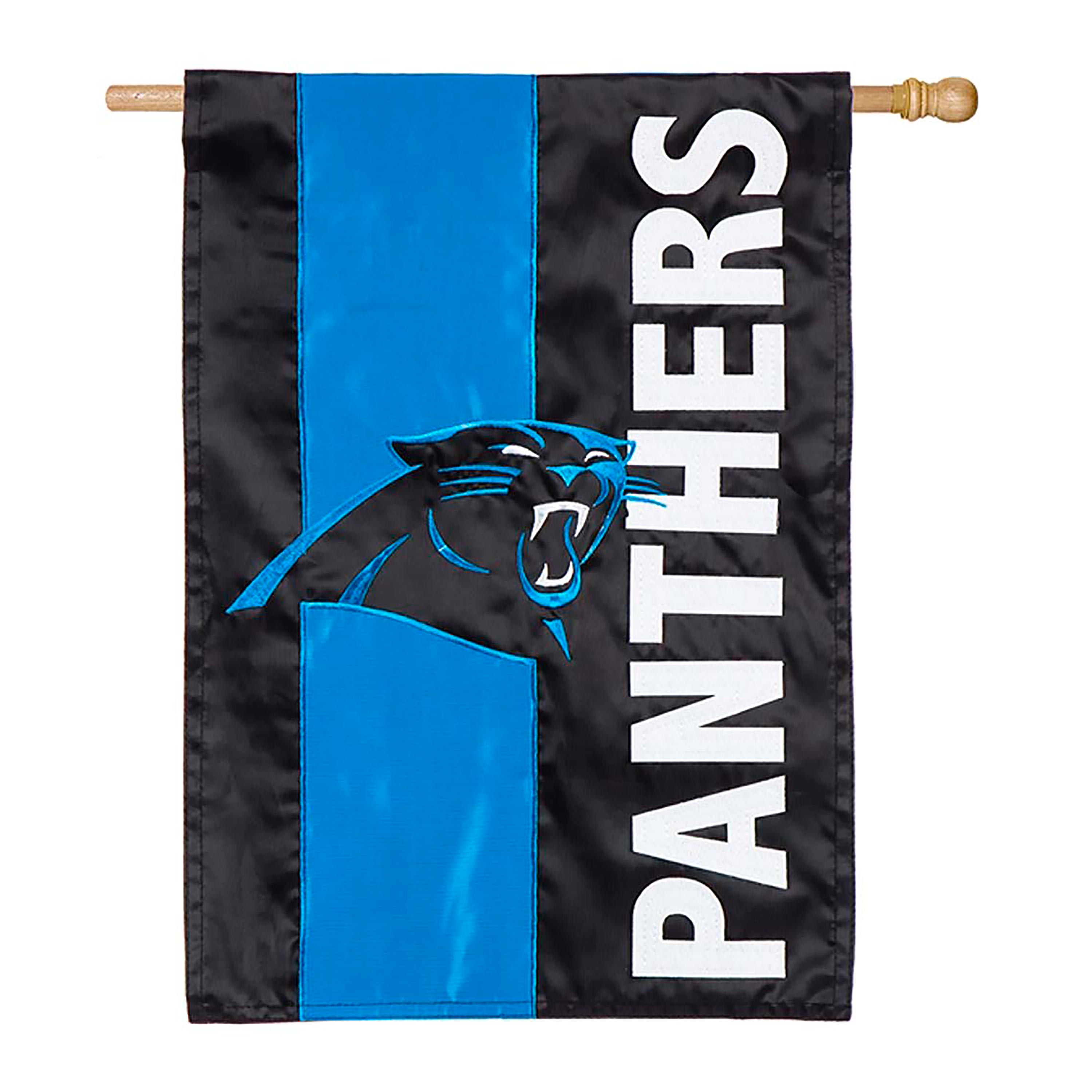Double-Sided Embellished NFL Team Pride Applique House Flag, Carolina Panthers - Sports Collectibles, Sports Memorabilia, Sports Fan Shop, Sports Gifts