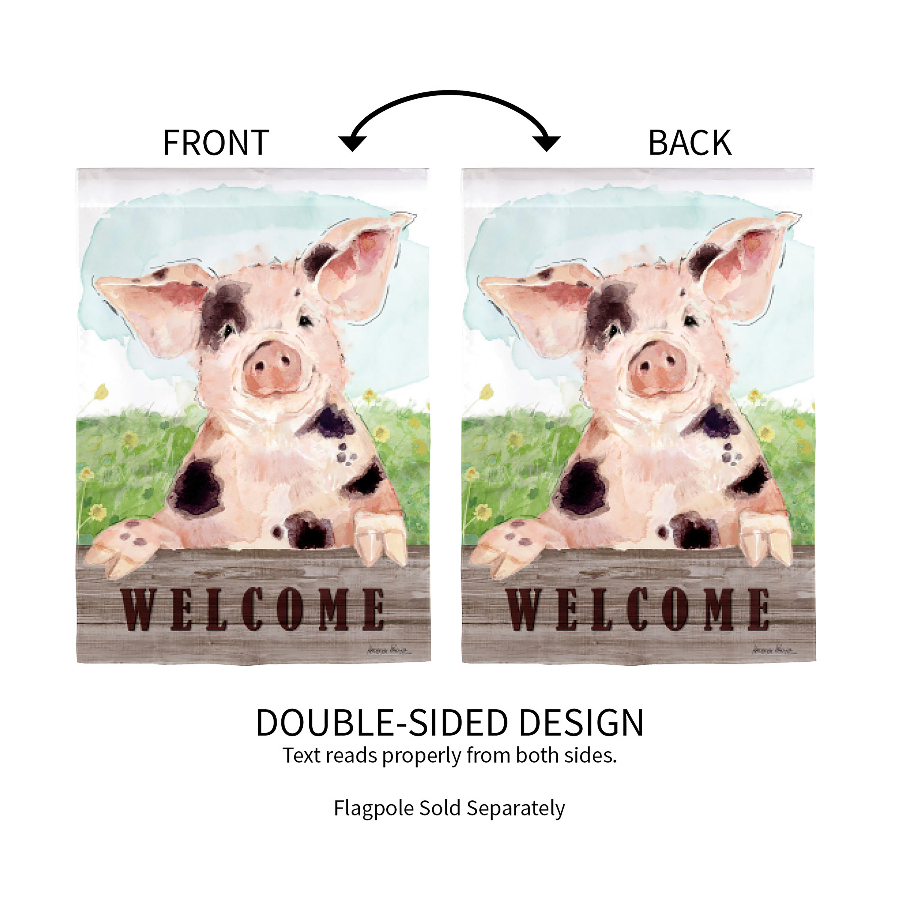 Spotted Pig Garden Suede Flag - Sports Collectibles, Sports Memorabilia, Sports Fan Shop, Sports Gifts