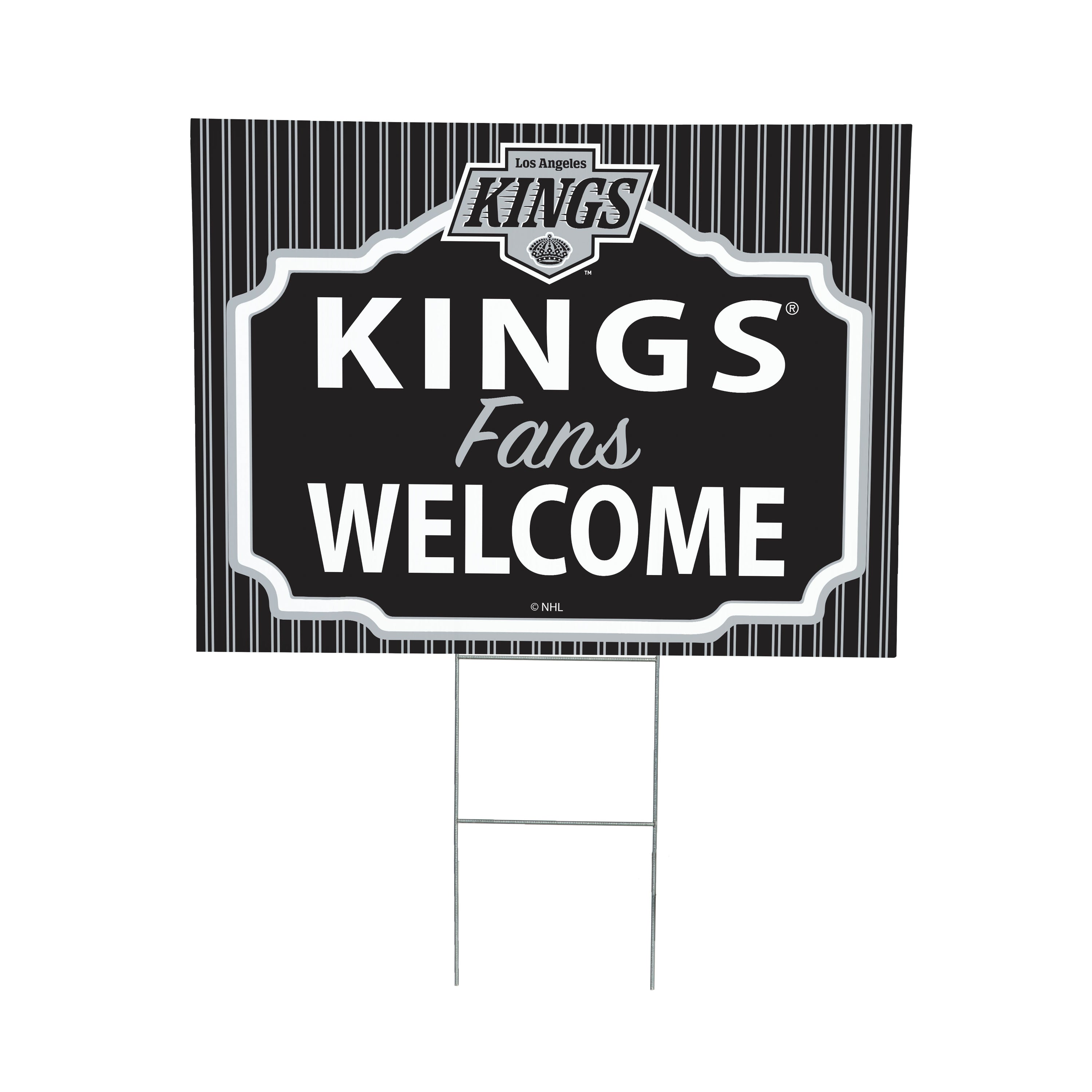 Los Angeles Kings Coroplast Yard Sign, "Fans Welcome" - Sports Collectibles, Sports Memorabilia, Sports Fan Shop, Sports Gifts
