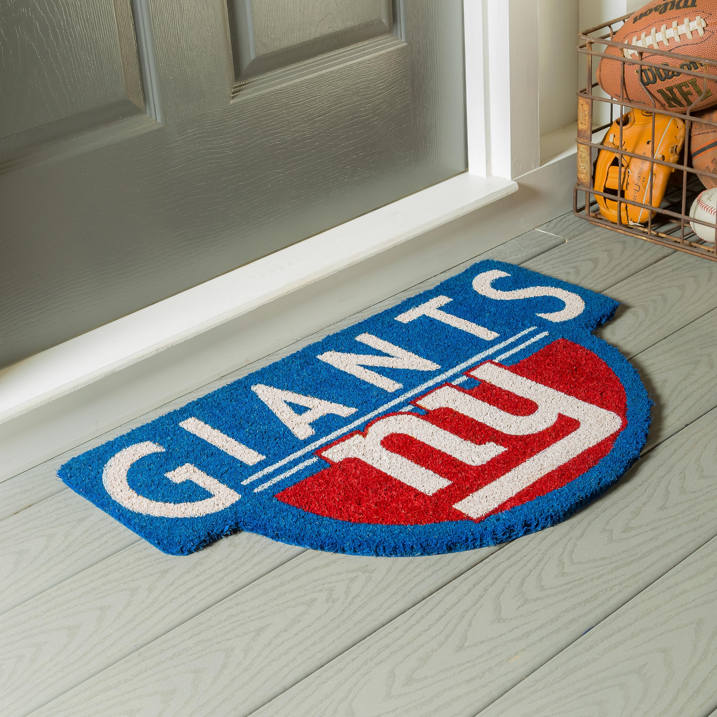 NFL Shaped Coir Door Mat, Giants - Sports Gifts, Sports Memorabilia, Sports Collectibles, Fan Shop