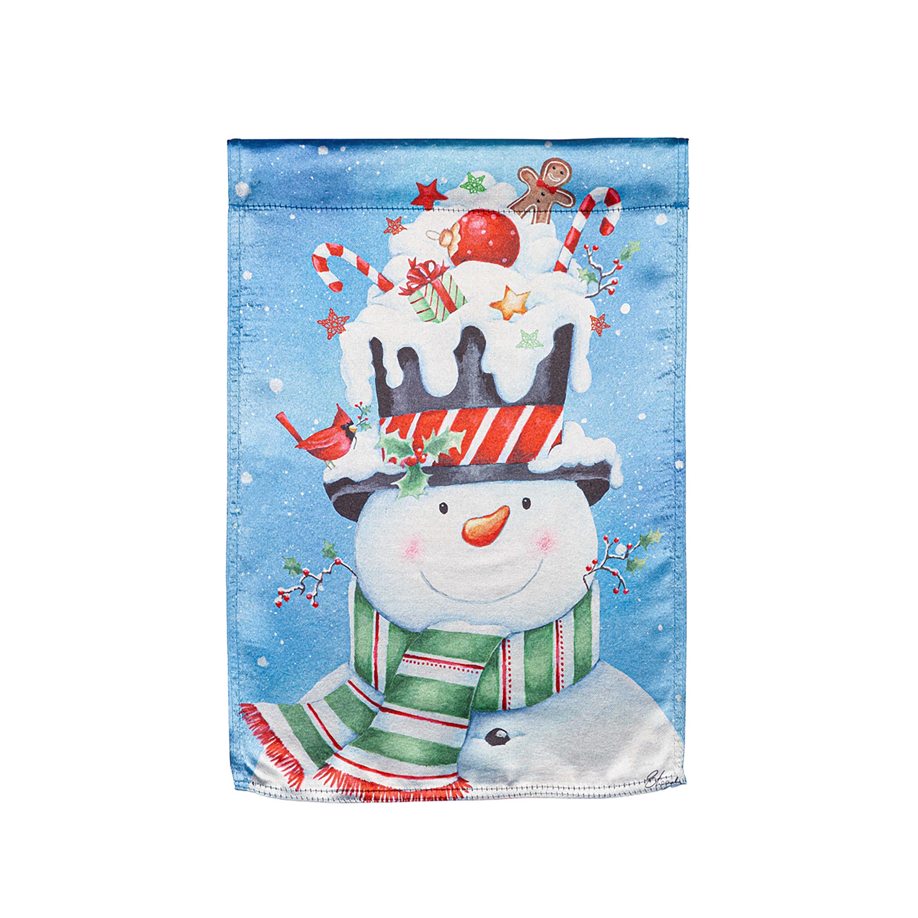 Christmas Snowman Lustre Garden Flag - Sports Collectibles, Sports Memorabilia, Sports Fan Shop, Sports Gifts