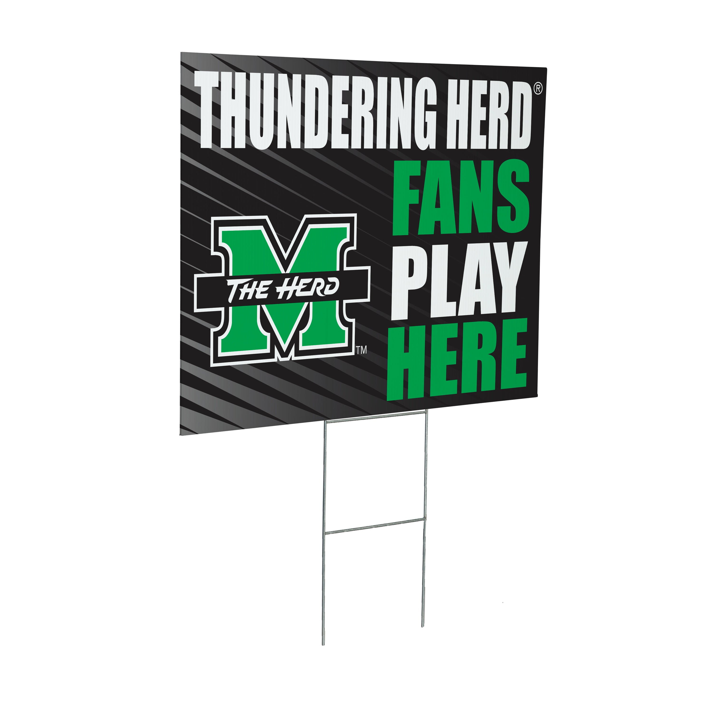 Marshall University Coroplast Yard Sign "Fans Play Here"