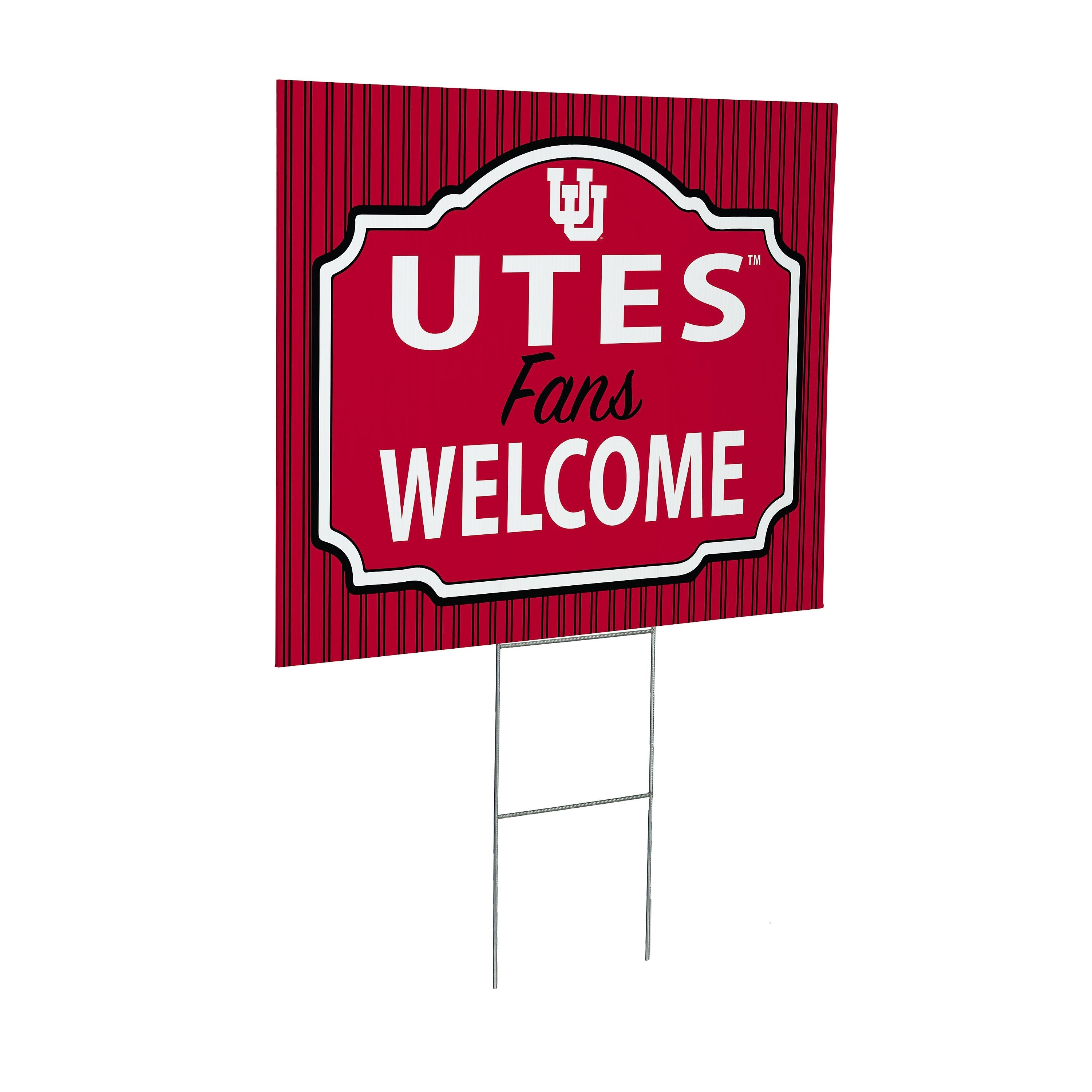 University of Utah Coroplast Yard Sign, "Fans Welcome" - Sports Collectibles, Sports Memorabilia, Sports Fan Shop, Sports Gifts