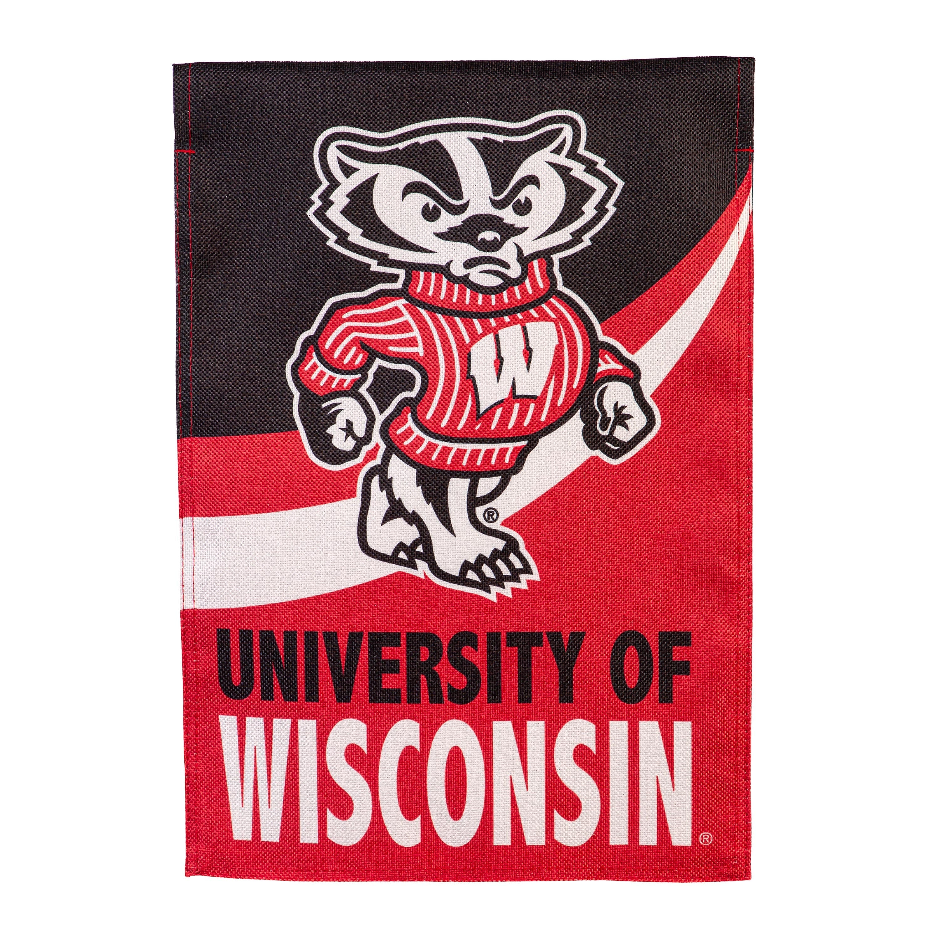 University of Wisconsin-Madison Burlap Flag GDN Size - Sports Collectibles, Sports Memorabilia, Sports Fan Shop, Sports Gifts