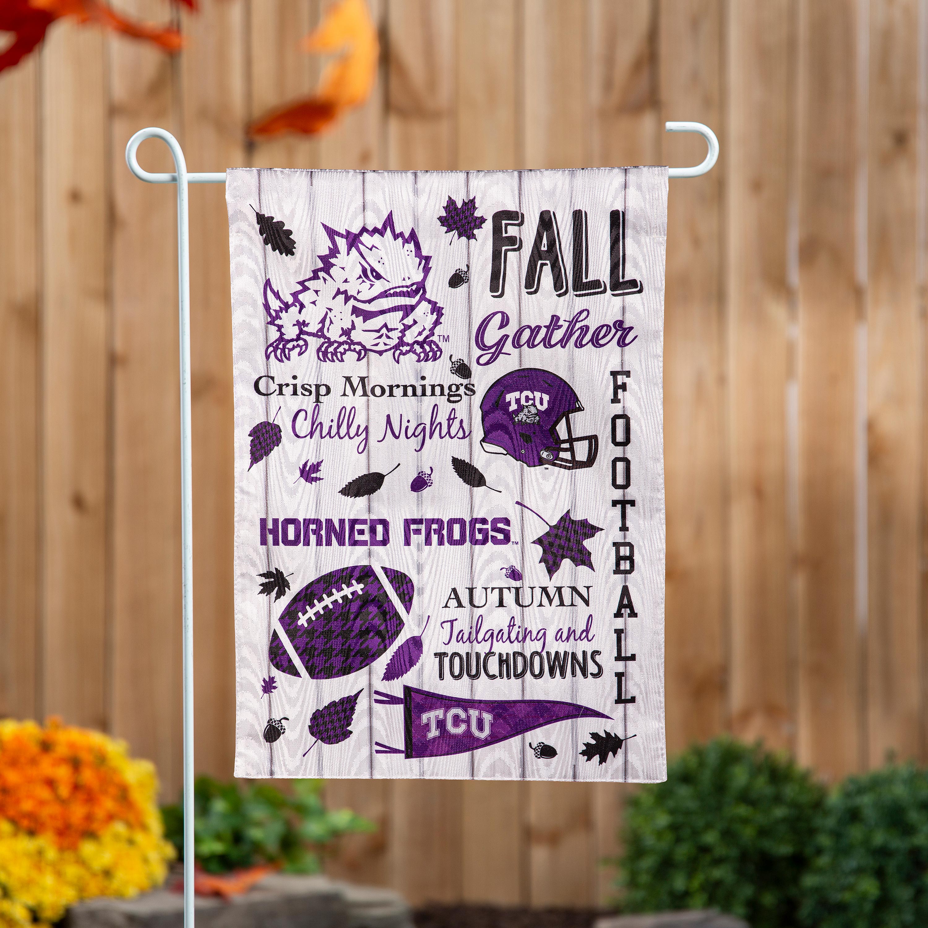 Texas Christian University, Moire Flag, GDN, Fall Seasonal - Sports Gifts, Sports Memorabilia, Sports Collectibles, Fan Shop