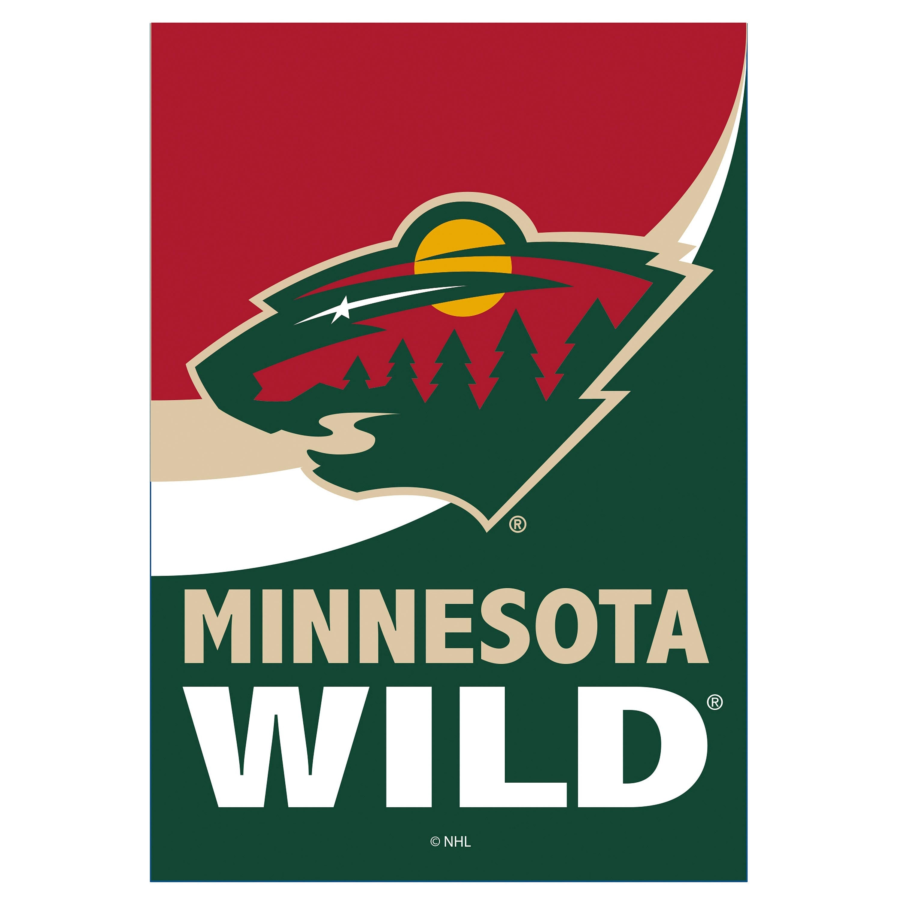 Minnesota Wild Burlap Flag GDN Size - Sports Collectibles, Sports Memorabilia, Sports Fan Shop, Sports Gifts