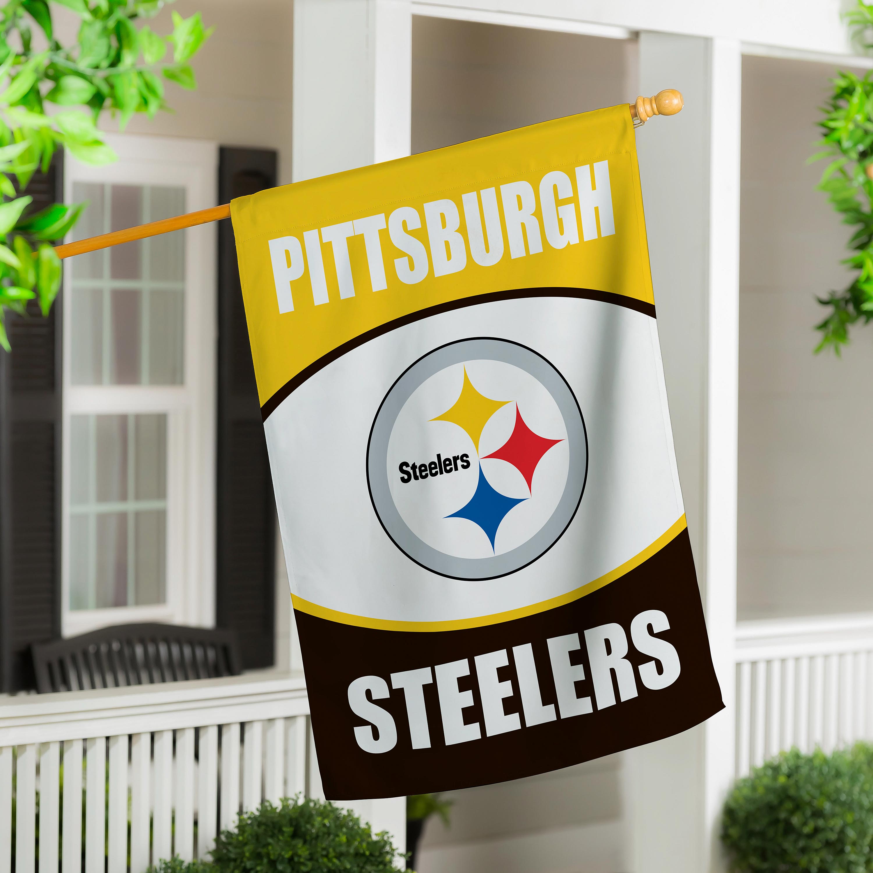 Pittsburgh Steelers Suede Flag, House - Sports Collectibles, Sports Memorabilia, Sports Fan Shop, Sports Gifts