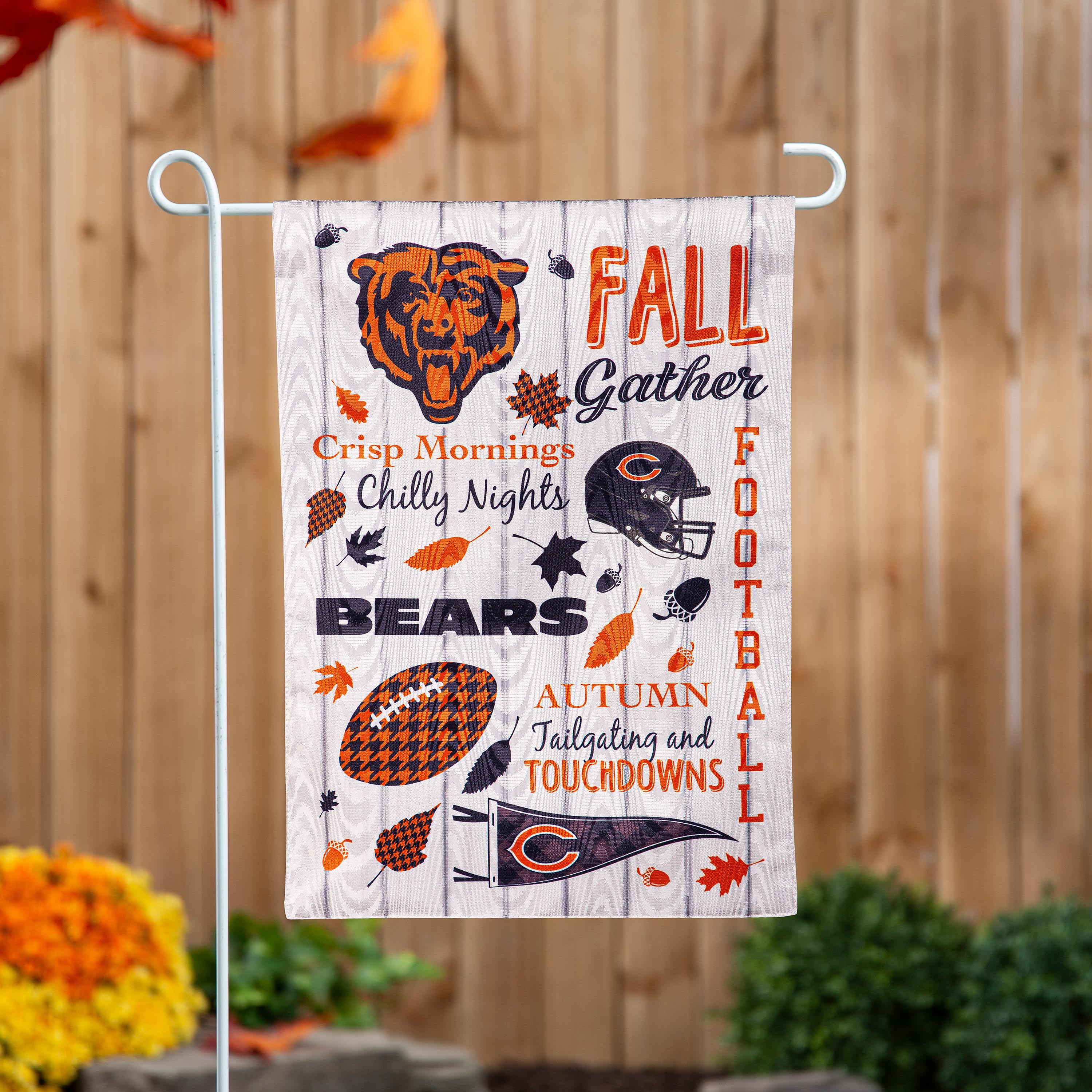 Chicago Bears, Moire Flag, GDN, Fall Seasonal - Sports Gifts, Sports Memorabilia, Sports Collectibles, Fan Shop