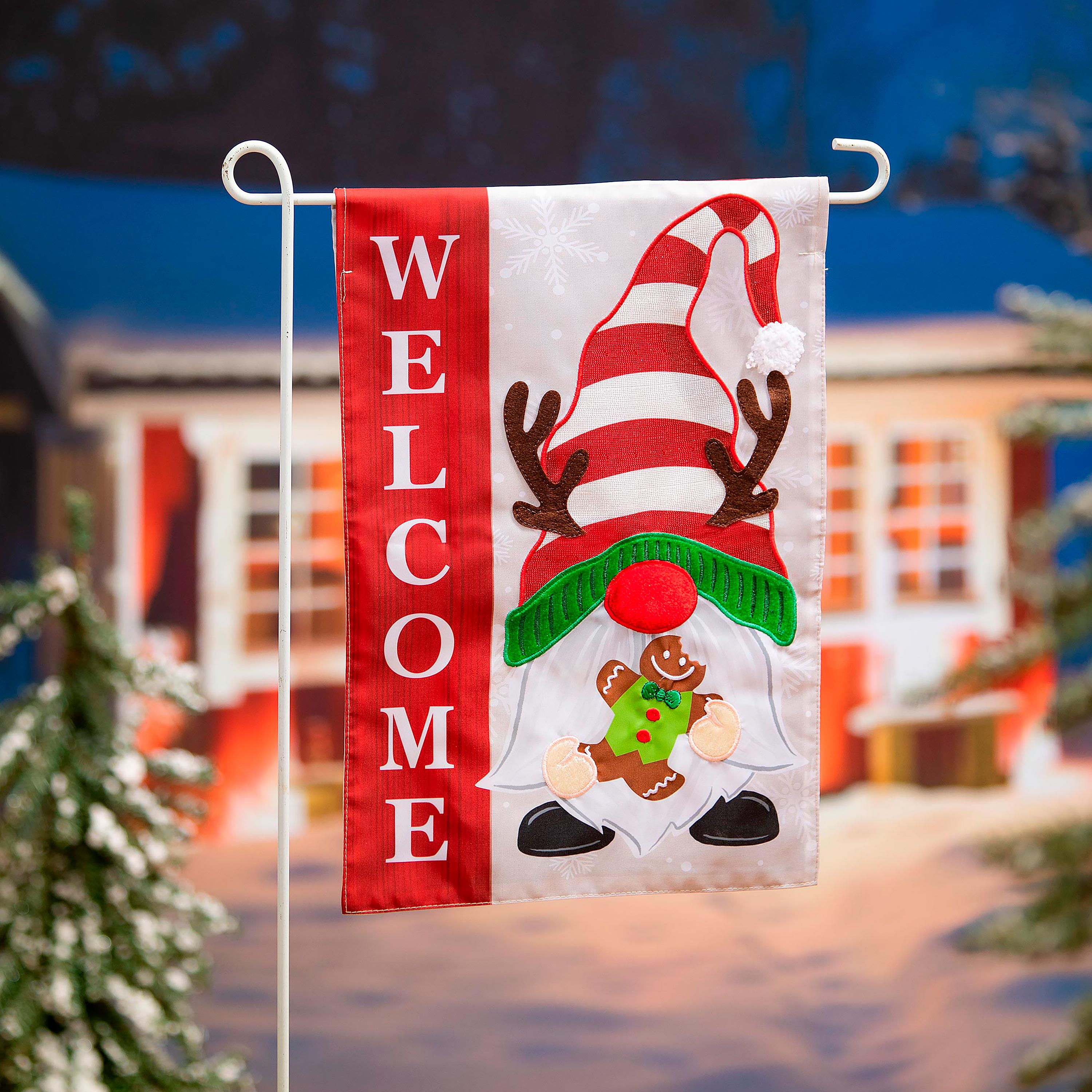 Holiday Gnome Applique Garden Flag - Sports Collectibles, Sports Memorabilia, Sports Fan Shop, Sports Gifts