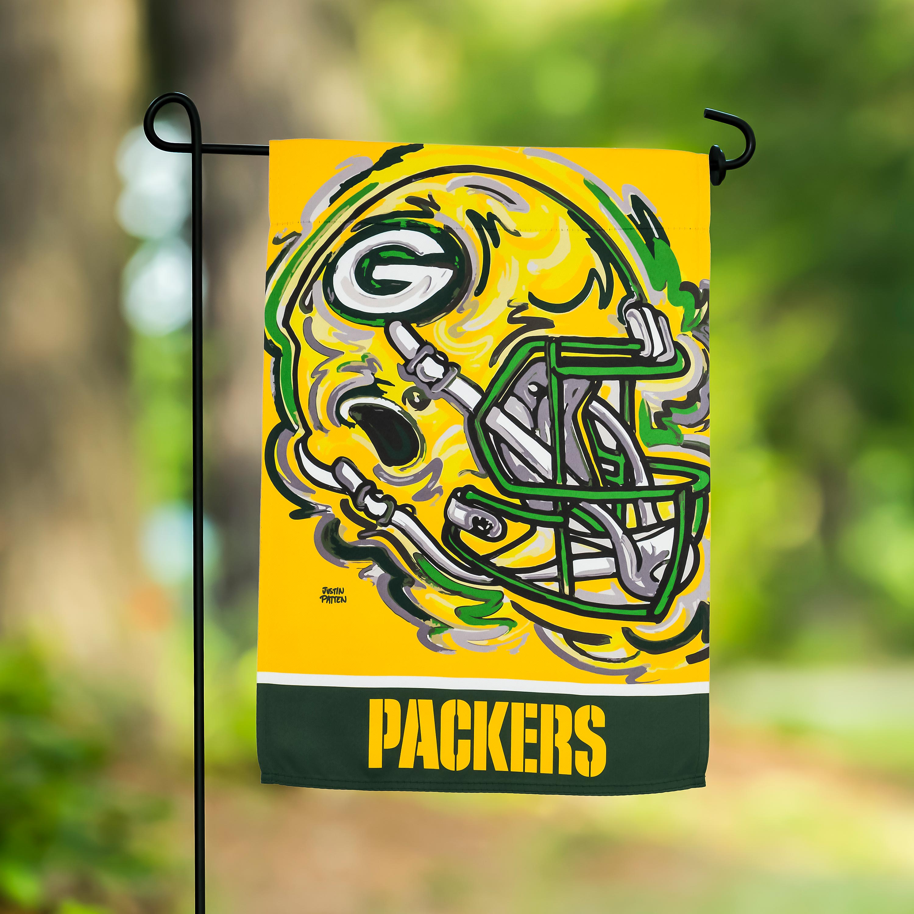 Green Bay Packers Justin Patten Suede Garden Flag - Sports Collectibles, Sports Memorabilia, Sports Fan Shop, Sports Gifts