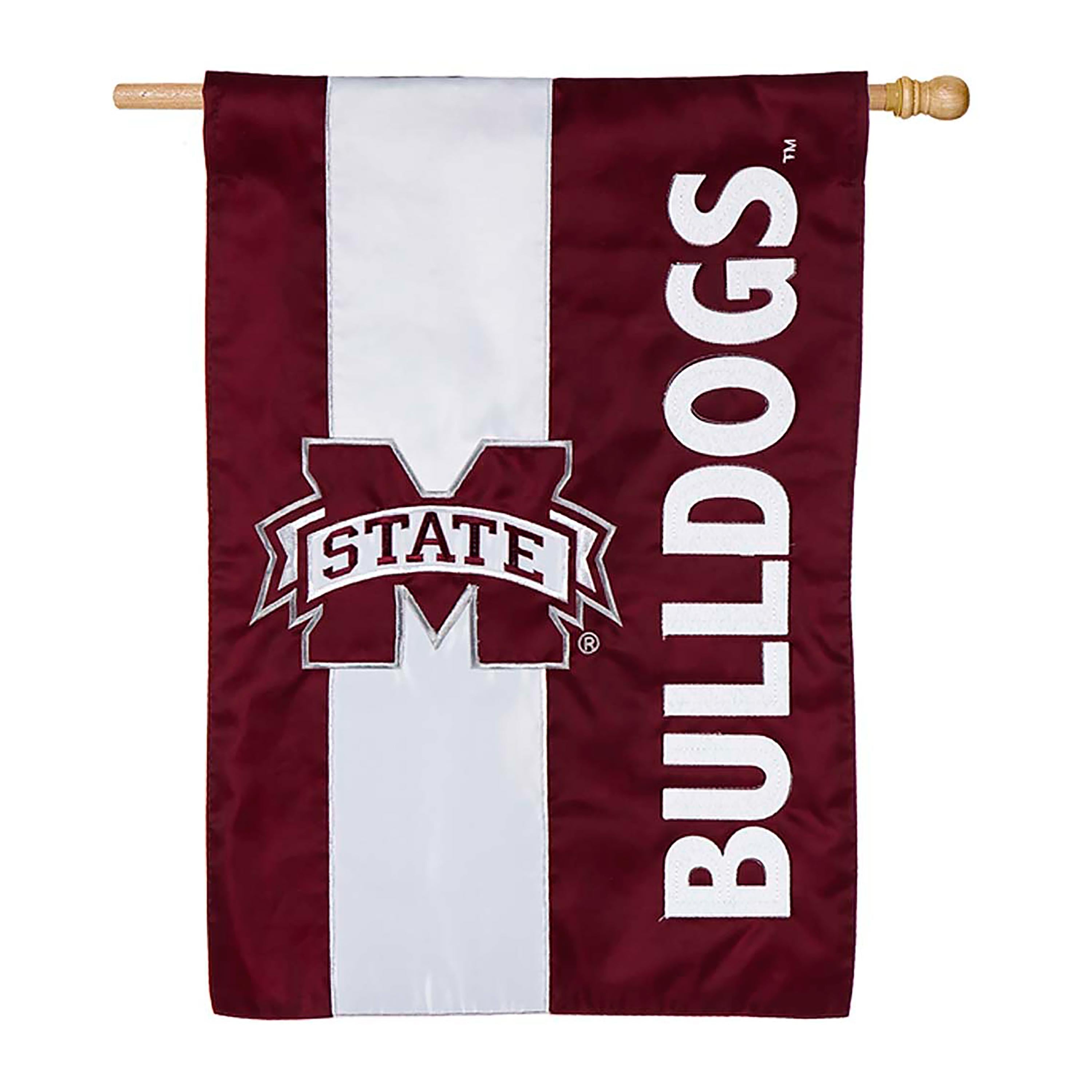 Double-Sided Embellished NCAA College Team Pride Applique House Flag, Mississippi State - Sports Collectibles, Sports Memorabilia, Sports Fan Shop, Sports Gifts