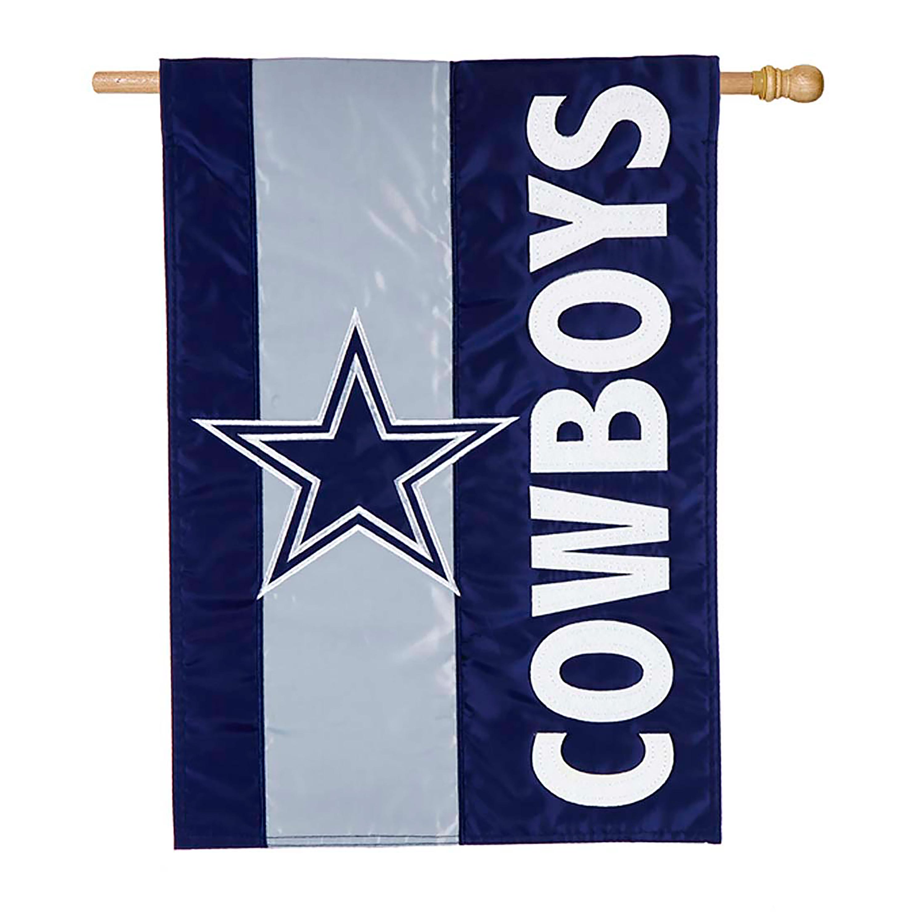 Double-Sided Embellished NFL Team Pride Applique House Flag, Dallas Cowboys - Sports Collectibles, Sports Memorabilia, Sports Fan Shop, Sports Gifts