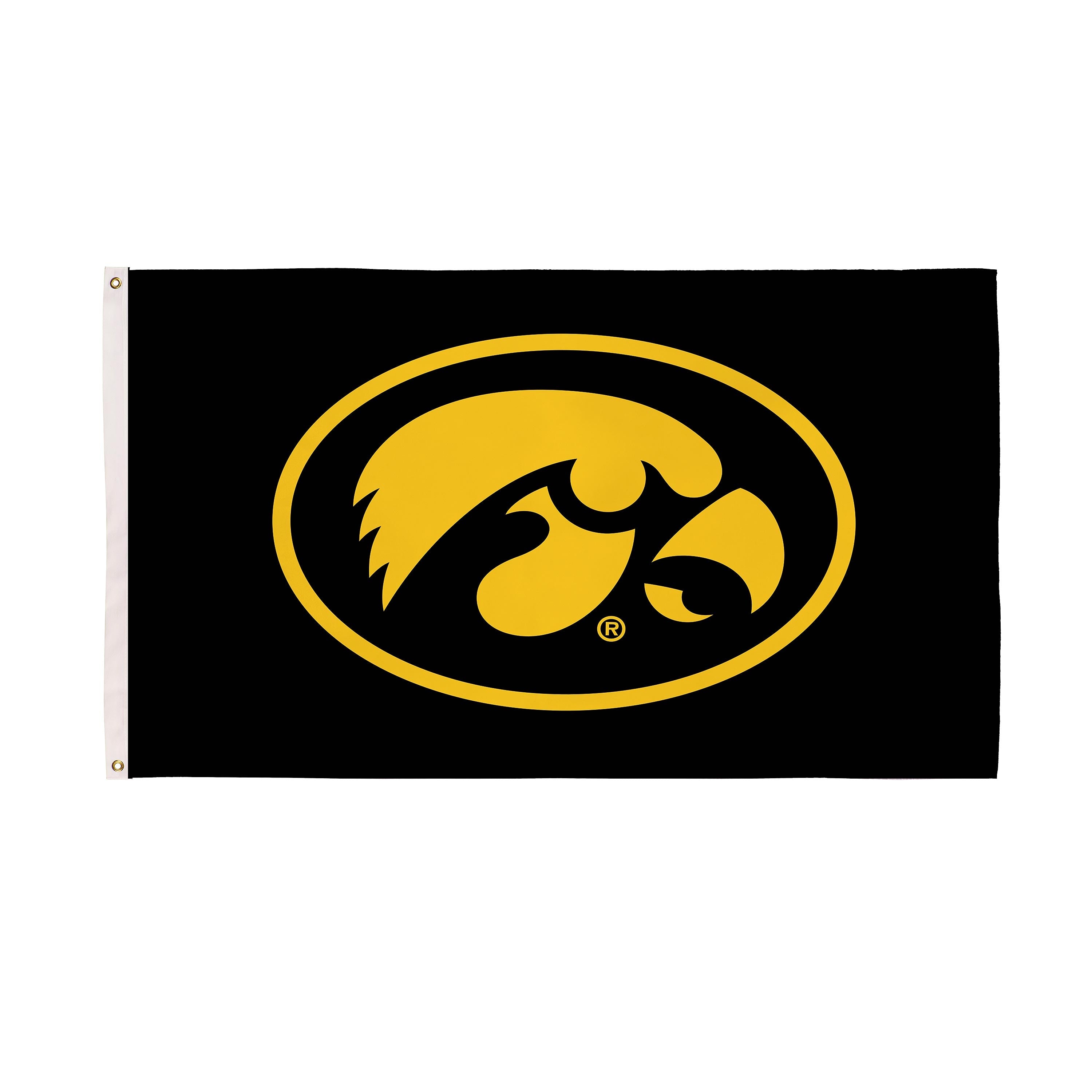 University of Iowa Single Sided Estate Flag with 2 Grommets, 3'x5' - Sports Gifts, Sports Memorabilia, Sports Collectibles, Fan Shop
