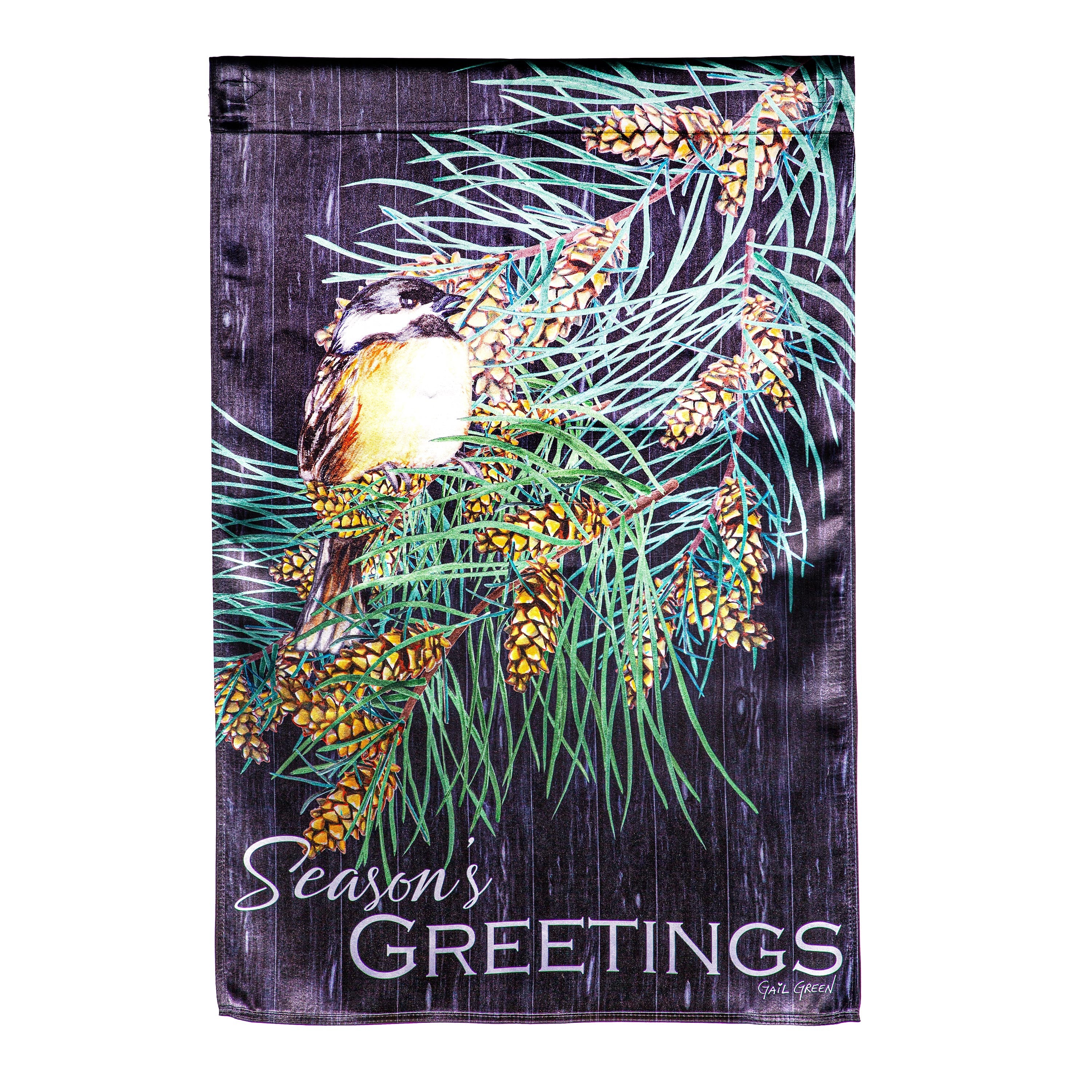 Season's Greeting Bird Lustre House Flag - Sports Collectibles, Sports Memorabilia, Sports Fan Shop, Sports Gifts