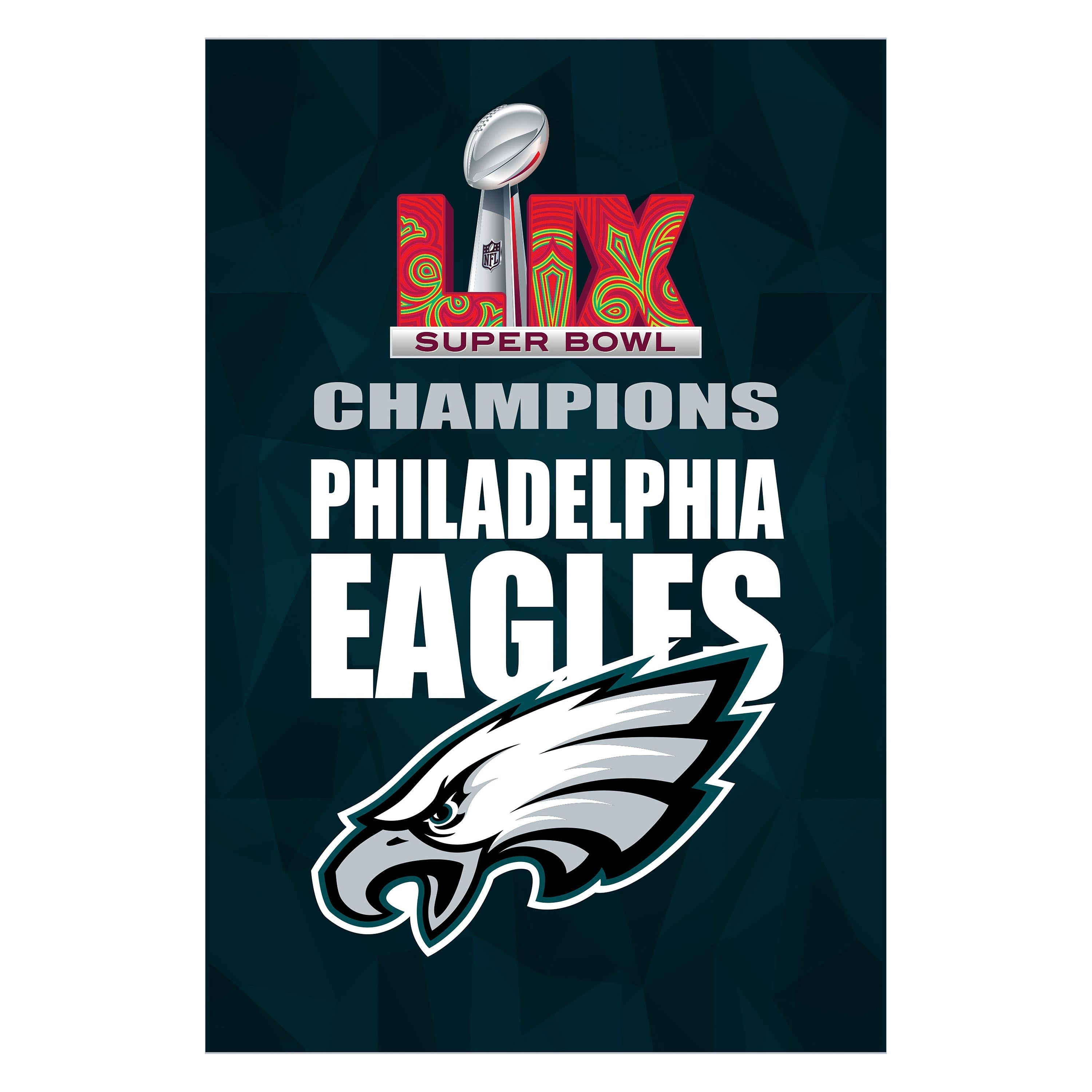 Philadelphia Eagles Super Bowl 59 Champions Flag, House - Sports Collectibles, Sports Memorabilia, Sports Fan Shop, Sports Gifts