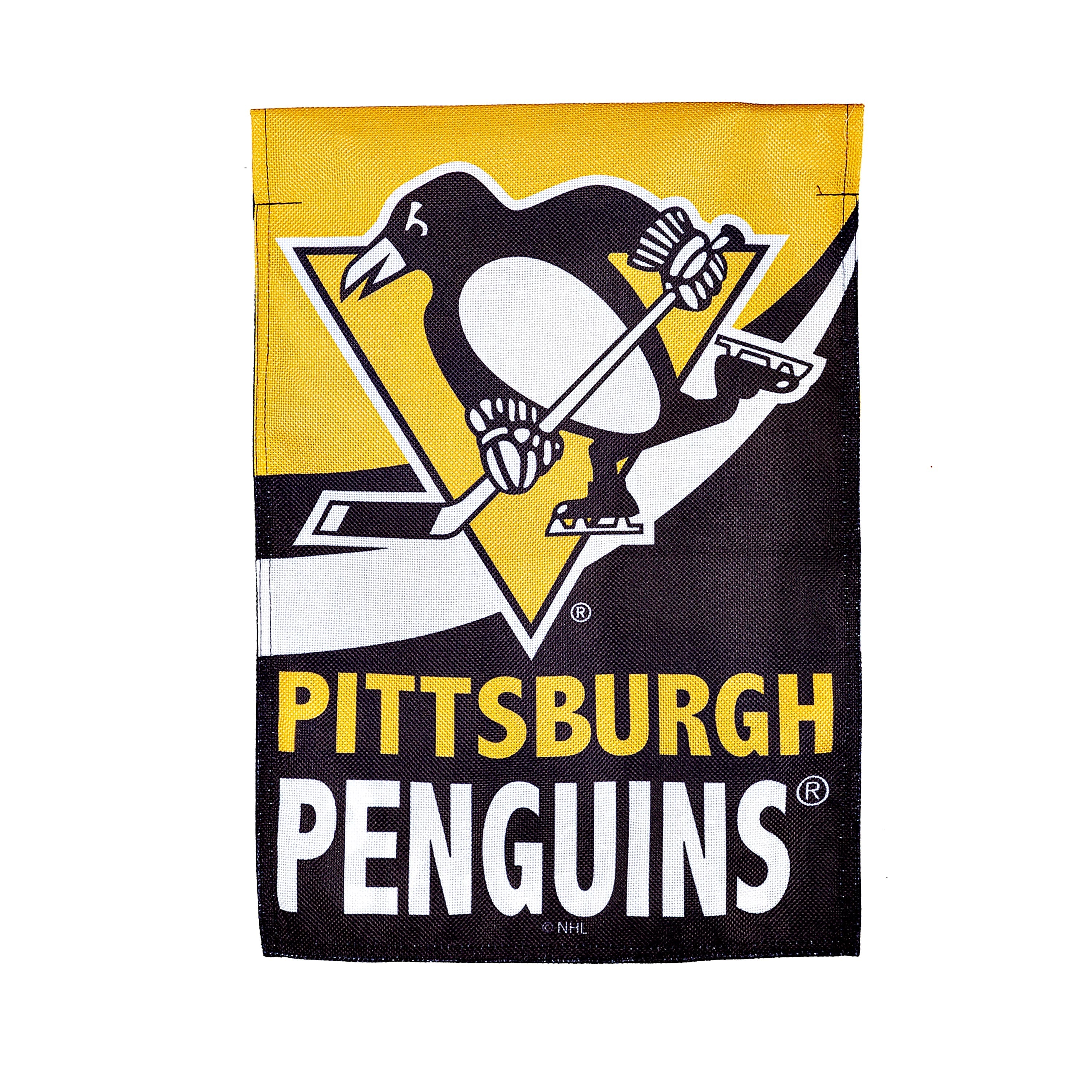 NHL Hockey Burlap Garden Flag, Pittsburgh Penguins - Sports Gifts, Sports Memorabilia, Sports Collectibles, Fan Shop