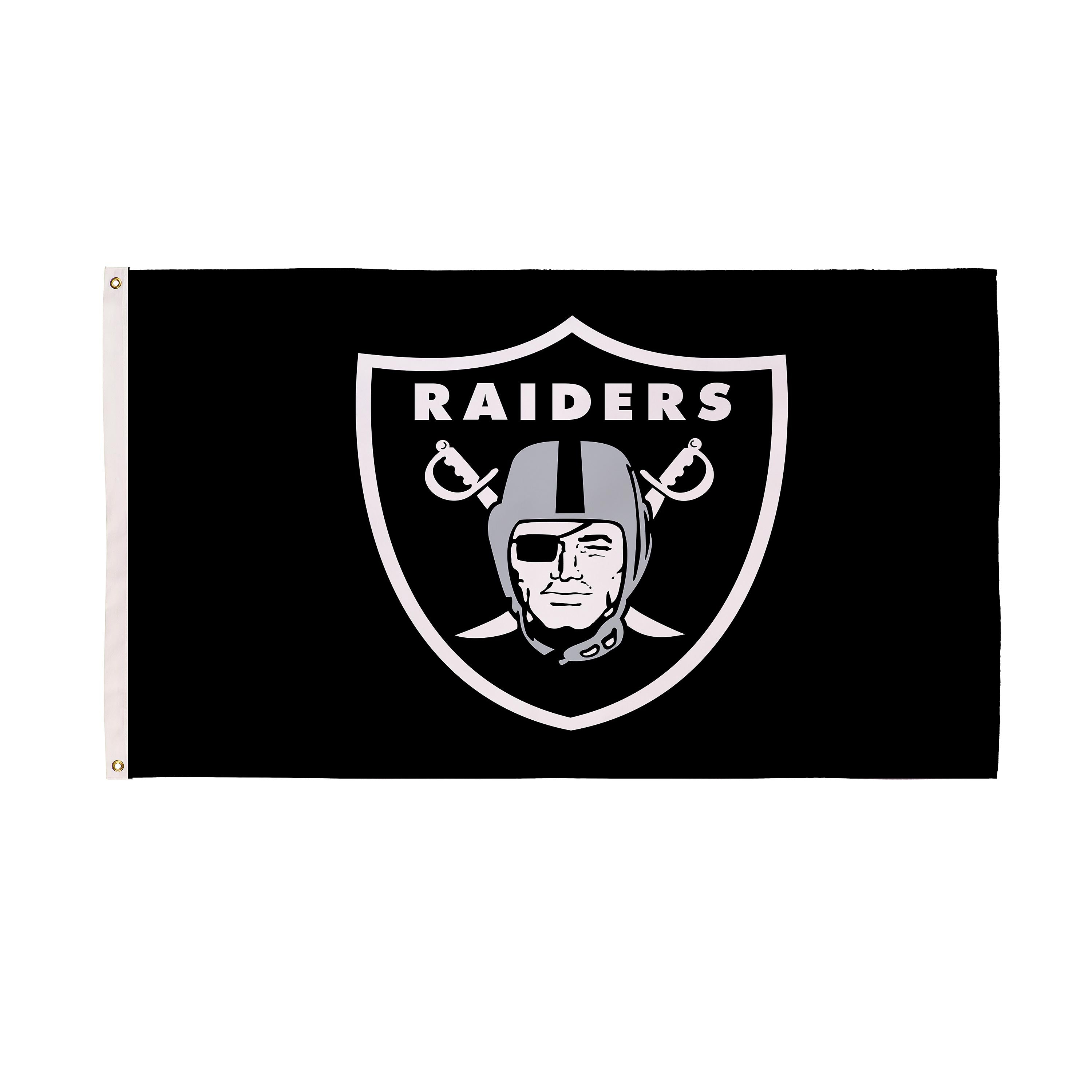 Las Vegas Raiders Single Sided Estate Flag with 2 Grommets, 3'x5' - Sports Gifts, Sports Memorabilia, Sports Collectibles, Fan Shop