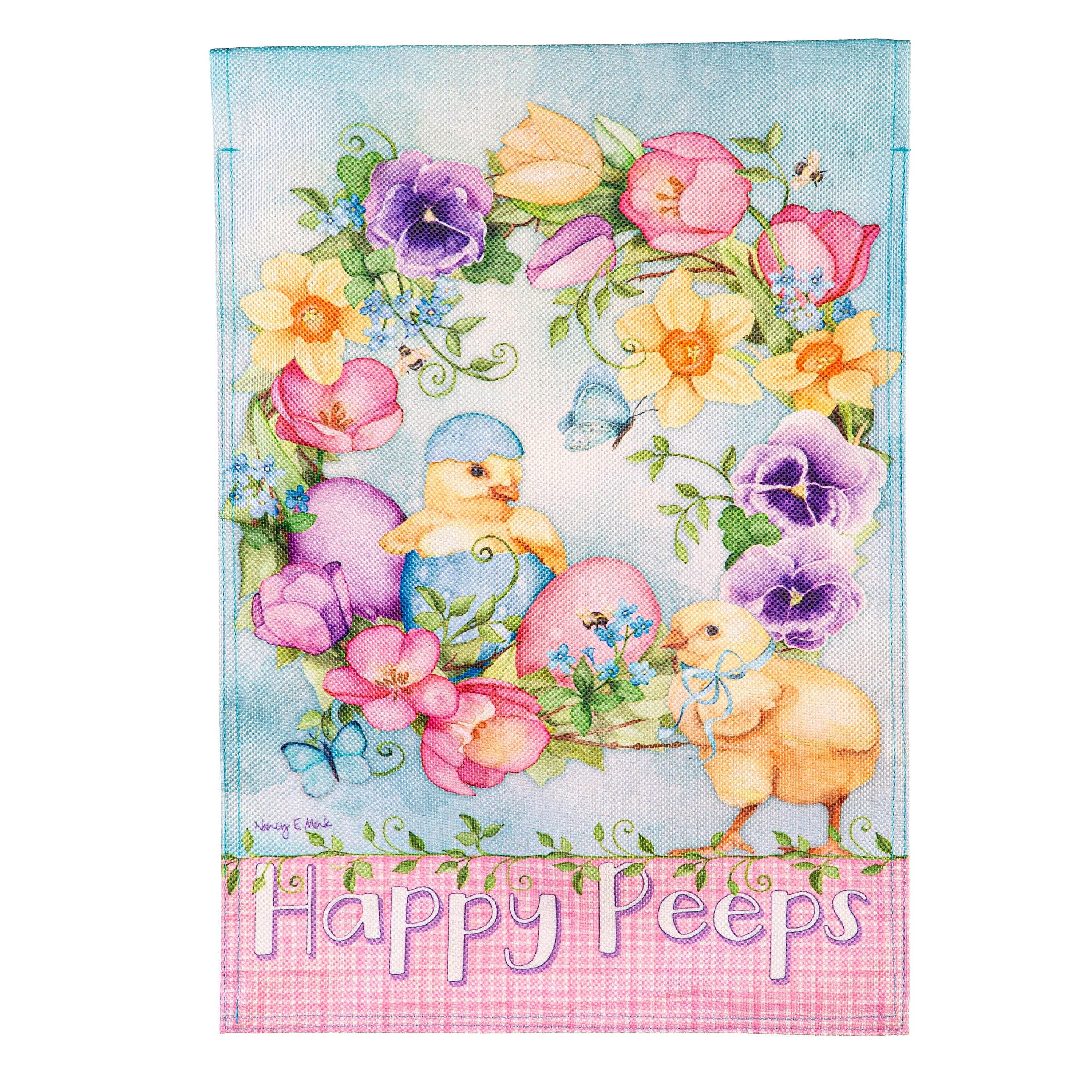 Spring Has Hatched Burlap House Flag - Sports Gifts, Sports Memorabilia, Sports Collectibles, Fan Shop