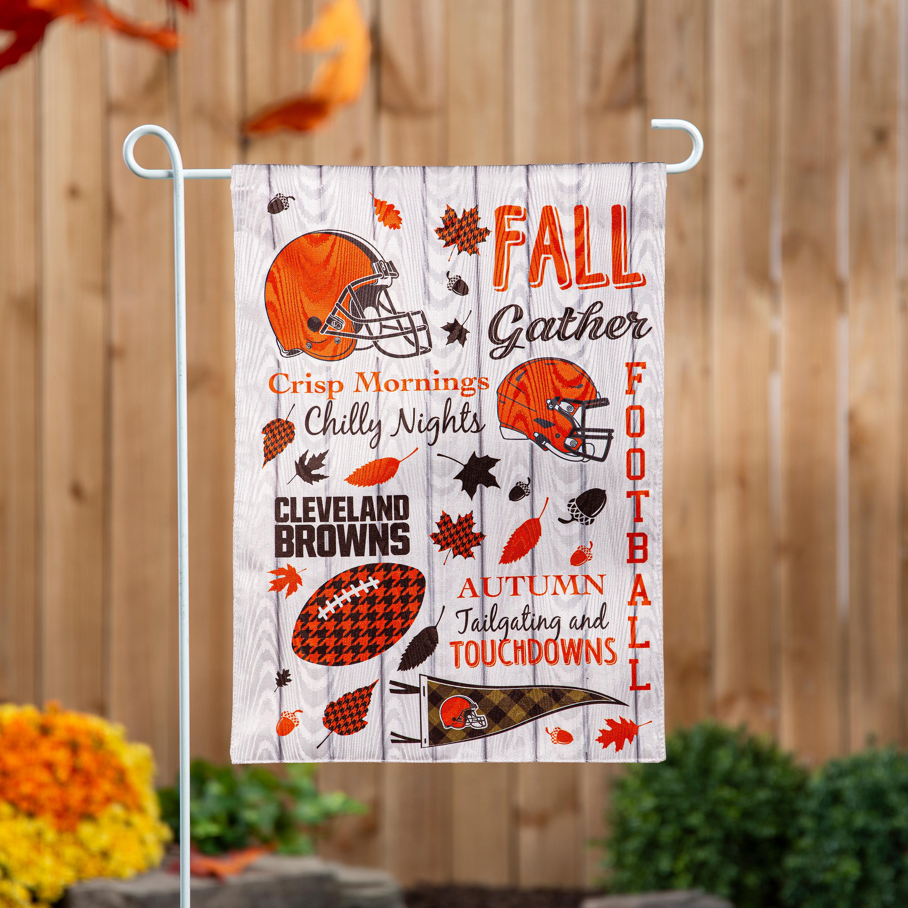 Cleveland Browns, Moire Flag, GDN, Fall Seasonal - Sports Collectibles, Sports Memorabilia, Sports Fan Shop, Sports Gifts