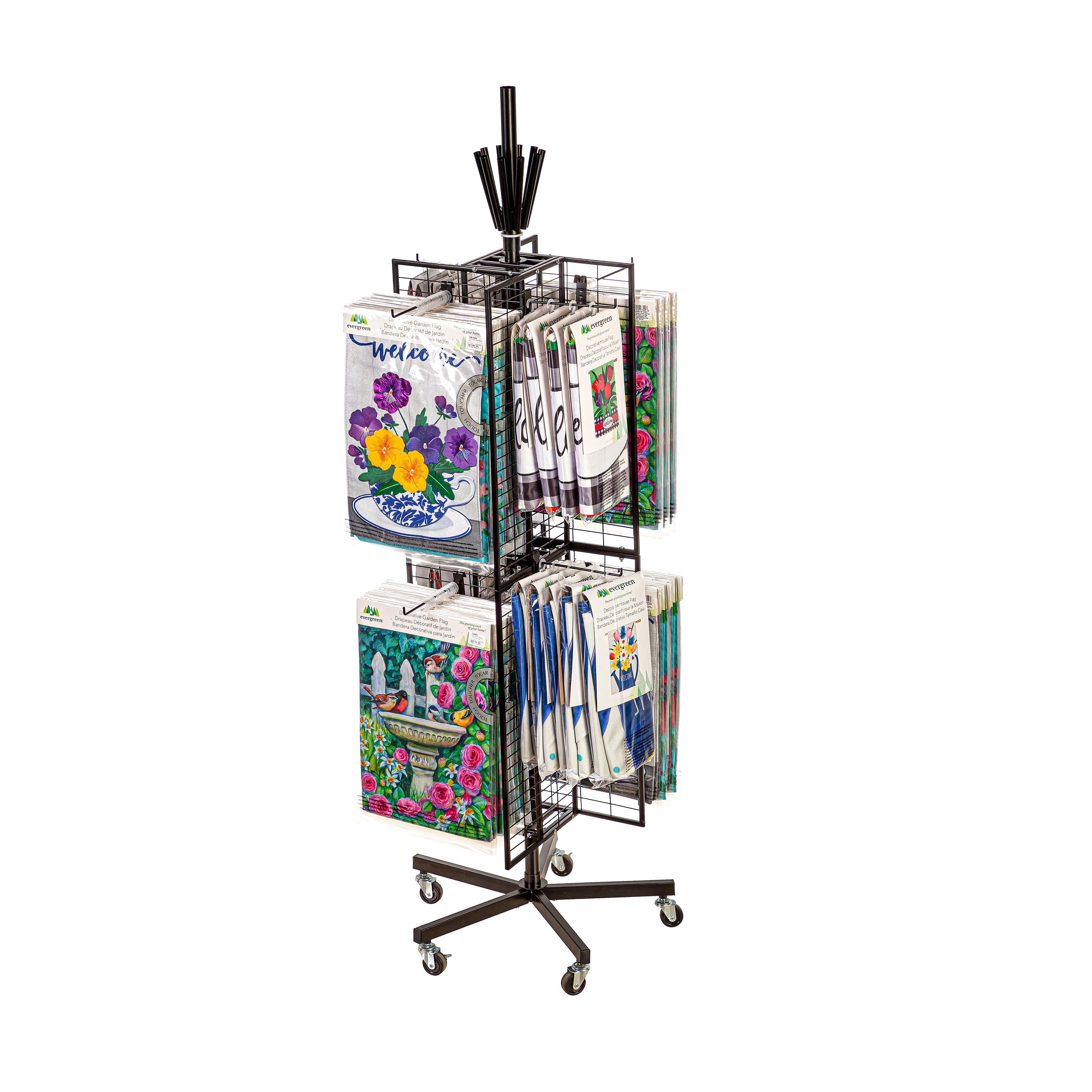 Flag Grid Display with Pinwheel Holder - Sports Gifts, Sports Memorabilia, Sports Collectibles, Fan Shop