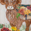 Highland Cow Fall Floral Applique House Flag