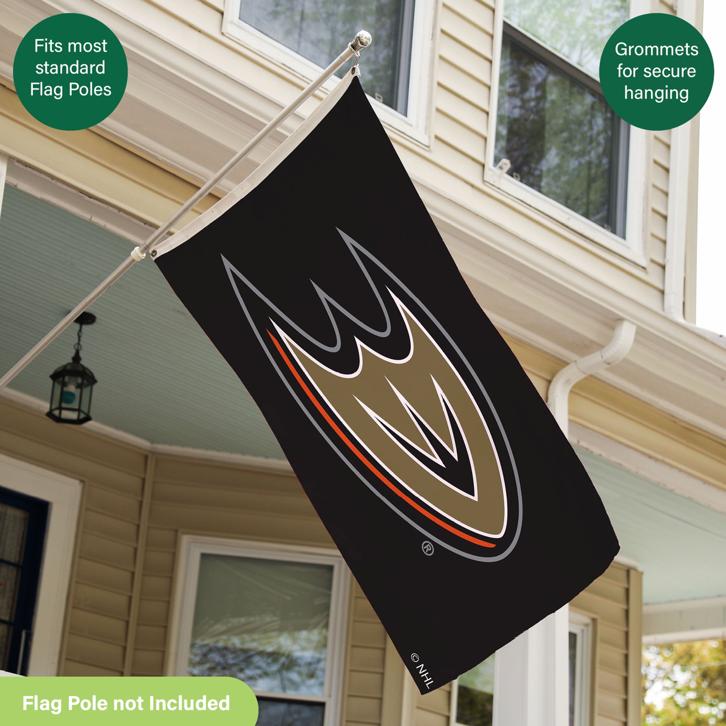 3'x5' Single Sided Flag w/ 2 Grommets, Anaheim Ducks - Sports Gifts, Sports Memorabilia, Sports Collectibles, Fan Shop