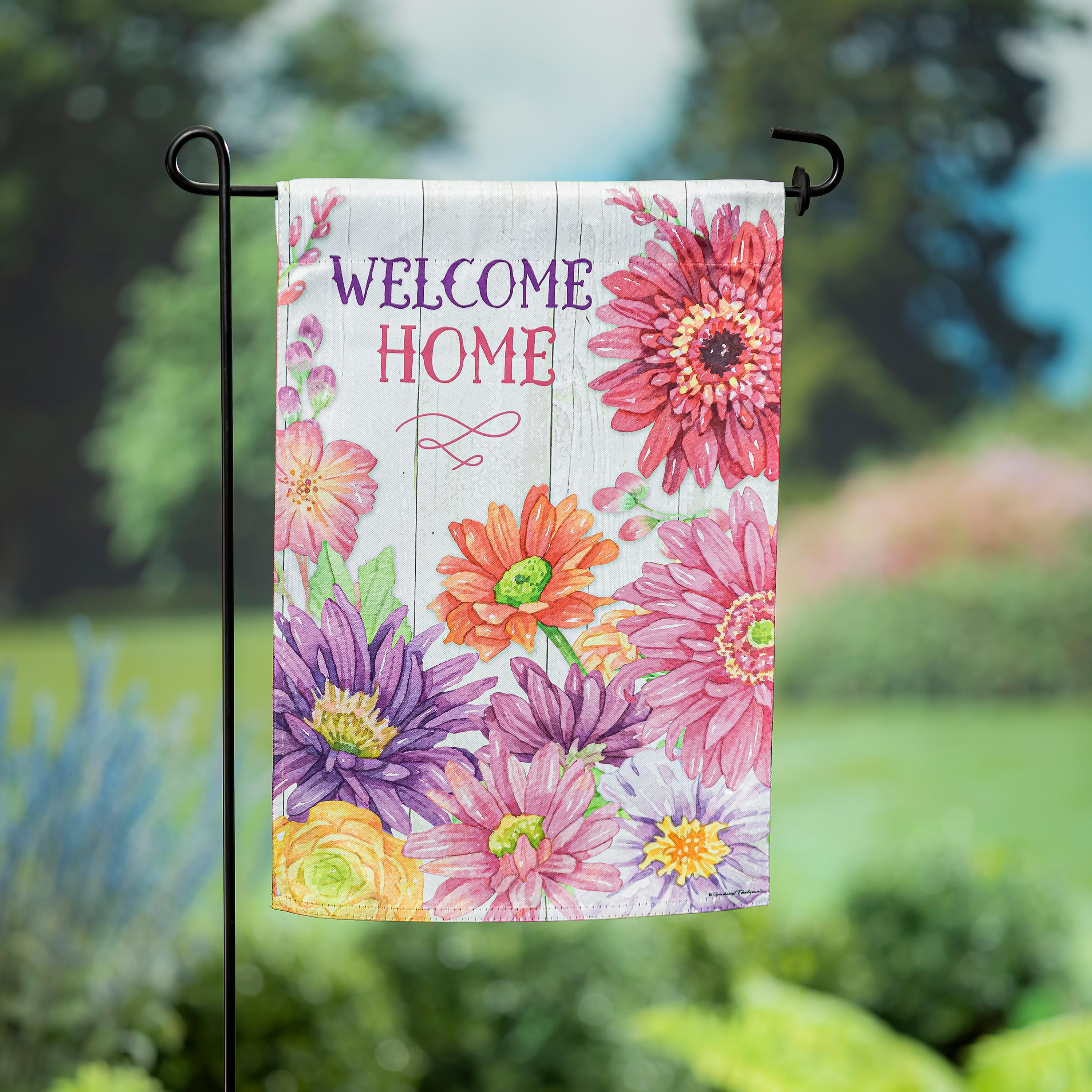 Welcome Home Spring Suede Garden Flag - Sports Collectibles, Sports Memorabilia, Sports Fan Shop, Sports Gifts
