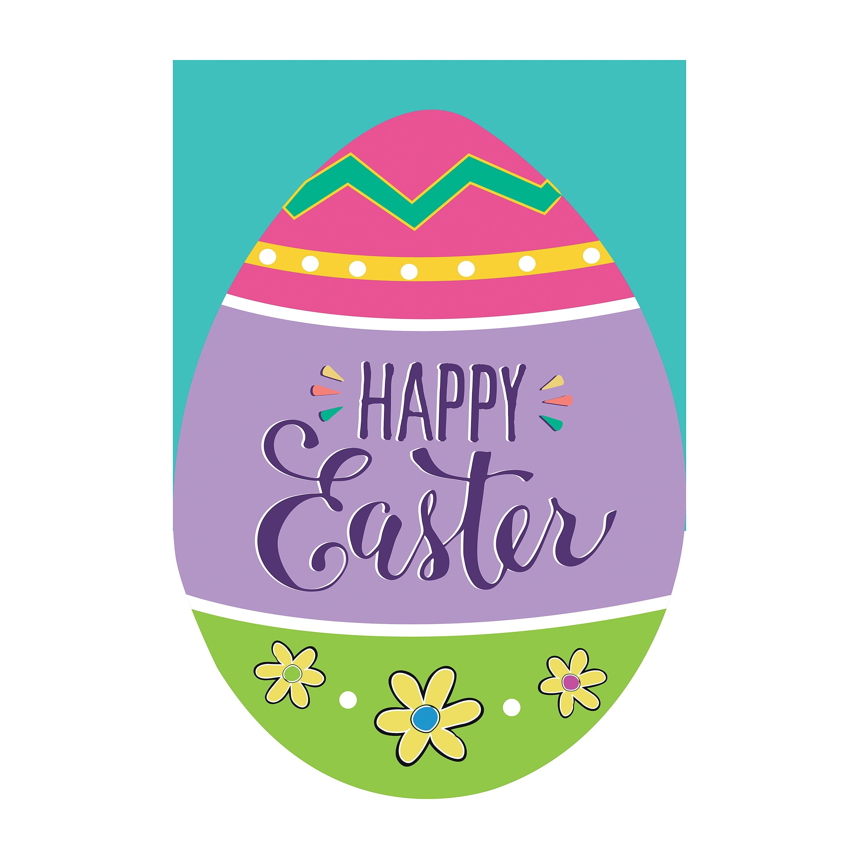 Happy Go Lucky Easter Basic Applique Garden Flag - Sports Gifts, Sports Memorabilia, Sports Collectibles, Fan Shop