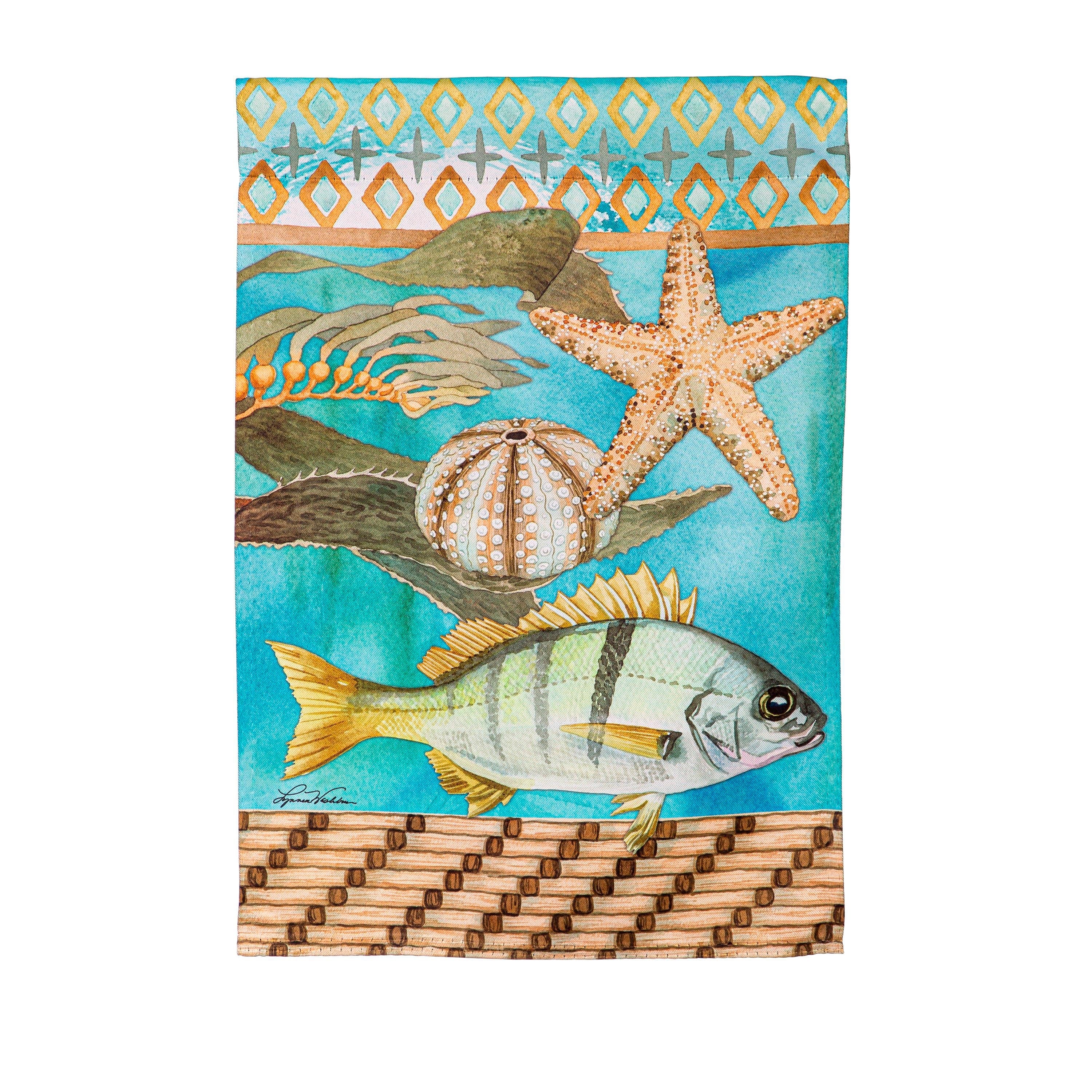 Ocean Currents Suede House Flag - Sports Gifts, Sports Memorabilia, Sports Collectibles, Fan Shop