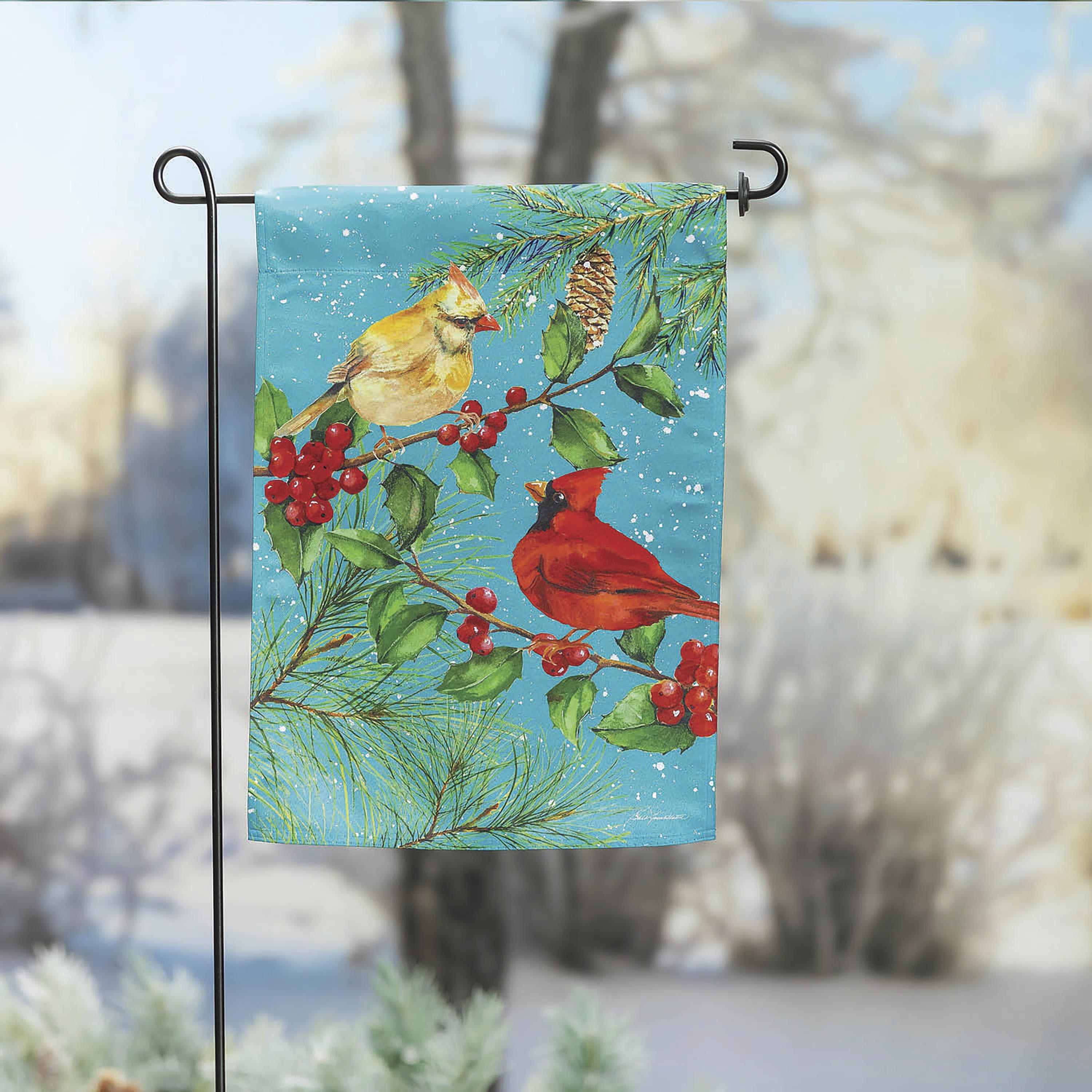 Cardinal Couple Suede Garden Flag - Sports Collectibles, Sports Memorabilia, Sports Fan Shop, Sports Gifts