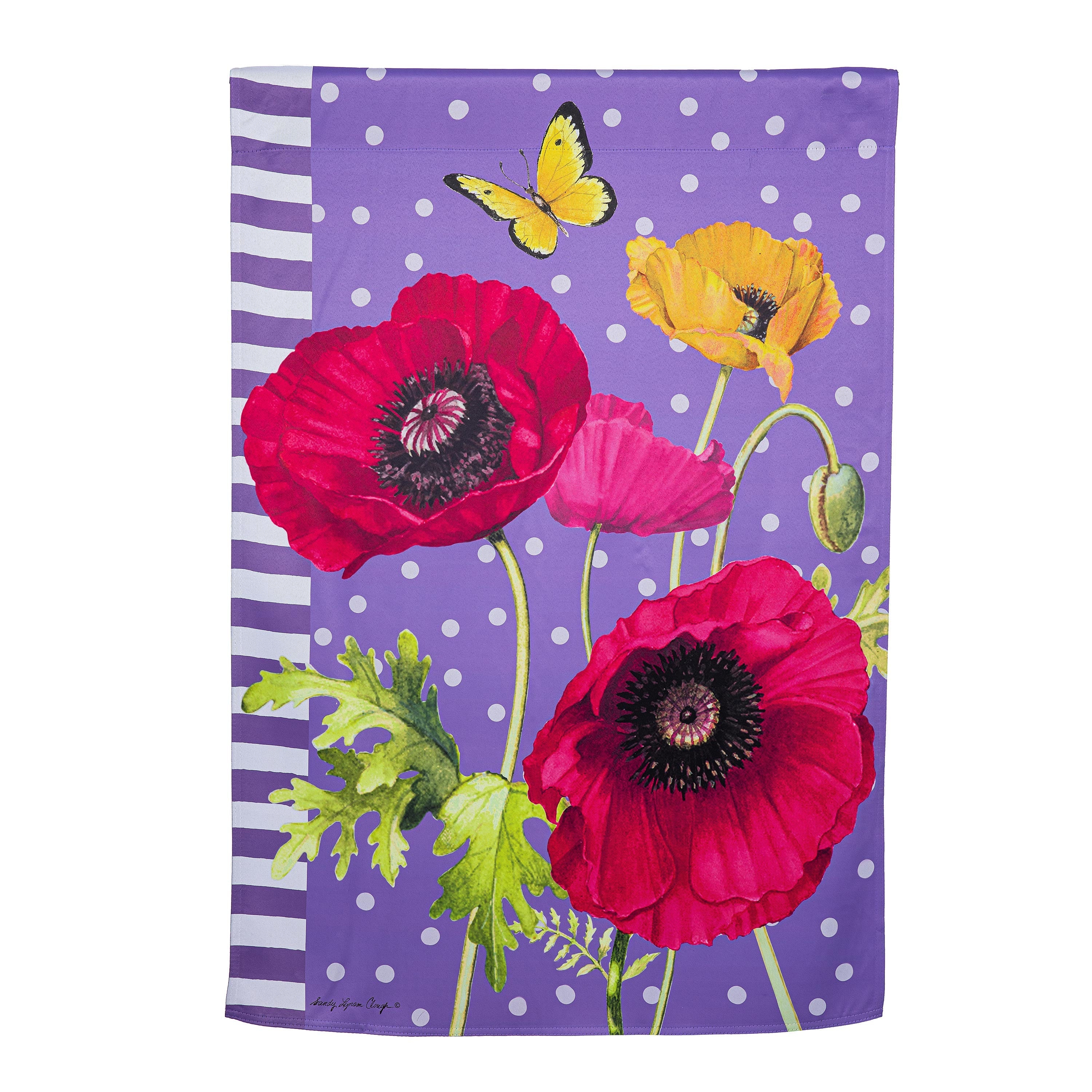 Poppy Welcome Suede House Flag - Sports Collectibles, Sports Memorabilia, Sports Fan Shop, Sports Gifts