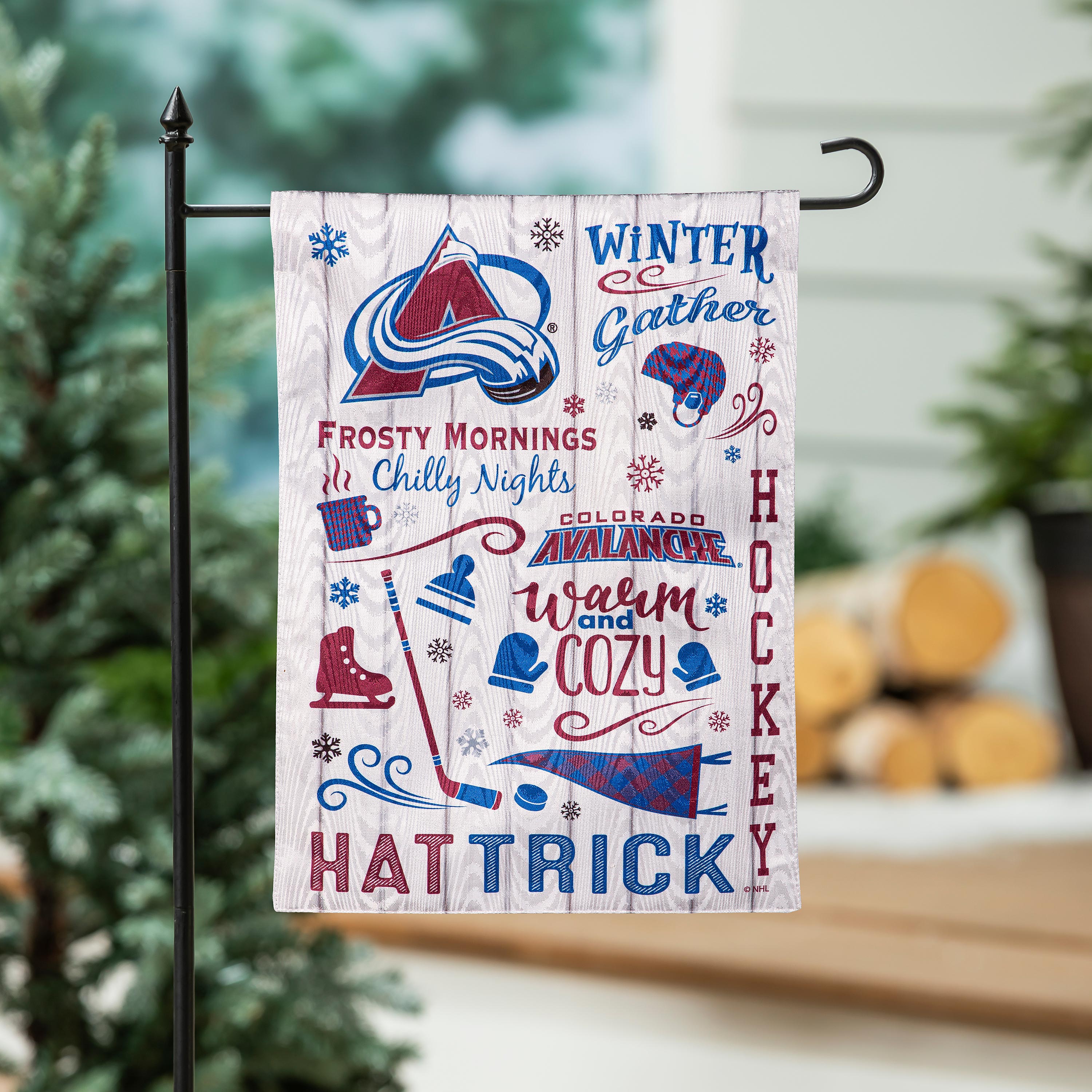 Colorado Avalanche, Moire Flag, GDN, Fall Seasonal - Sports Gifts, Sports Memorabilia, Sports Collectibles, Fan Shop